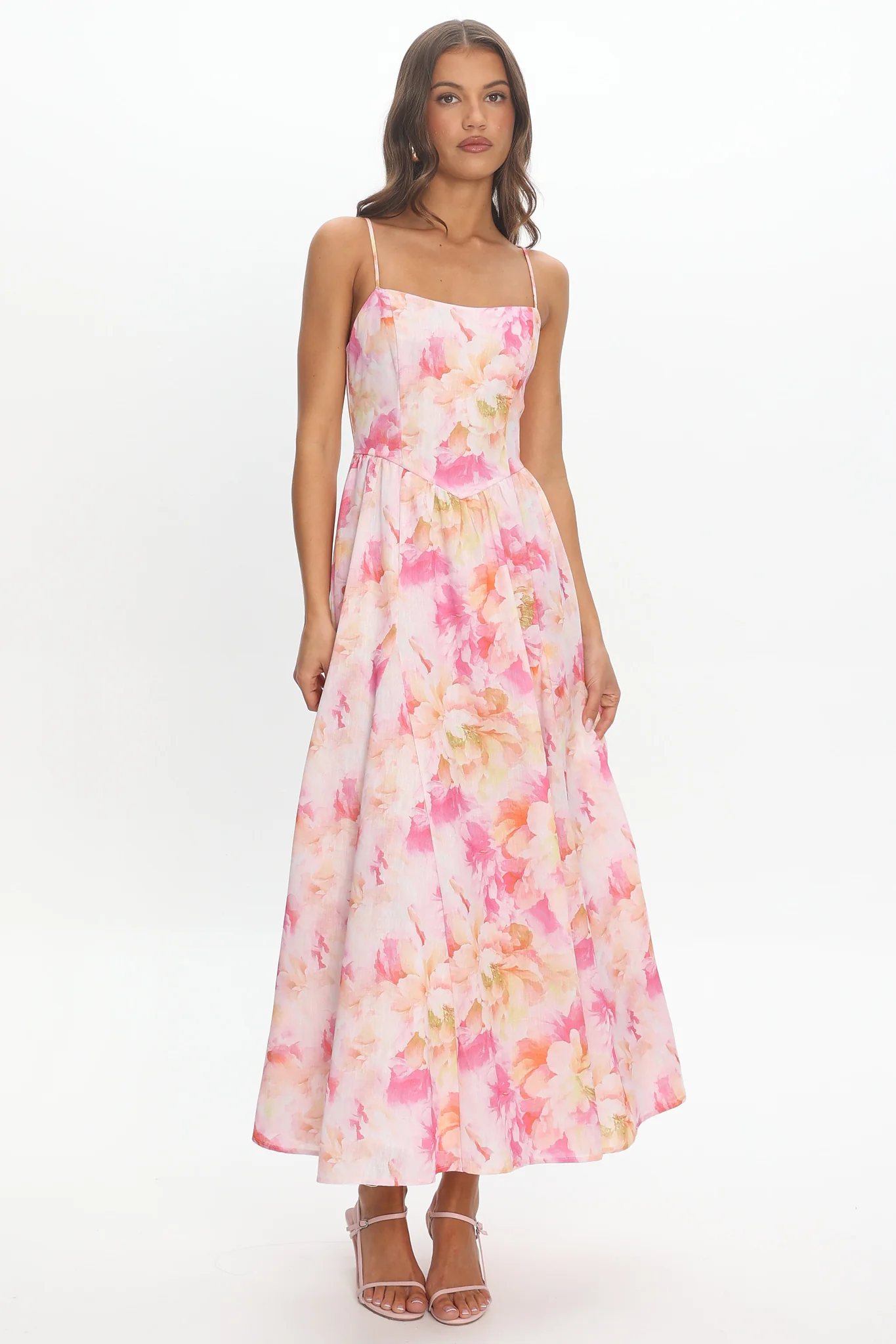 Avelisse Scoop Midi Dress Pink - luluinthesky