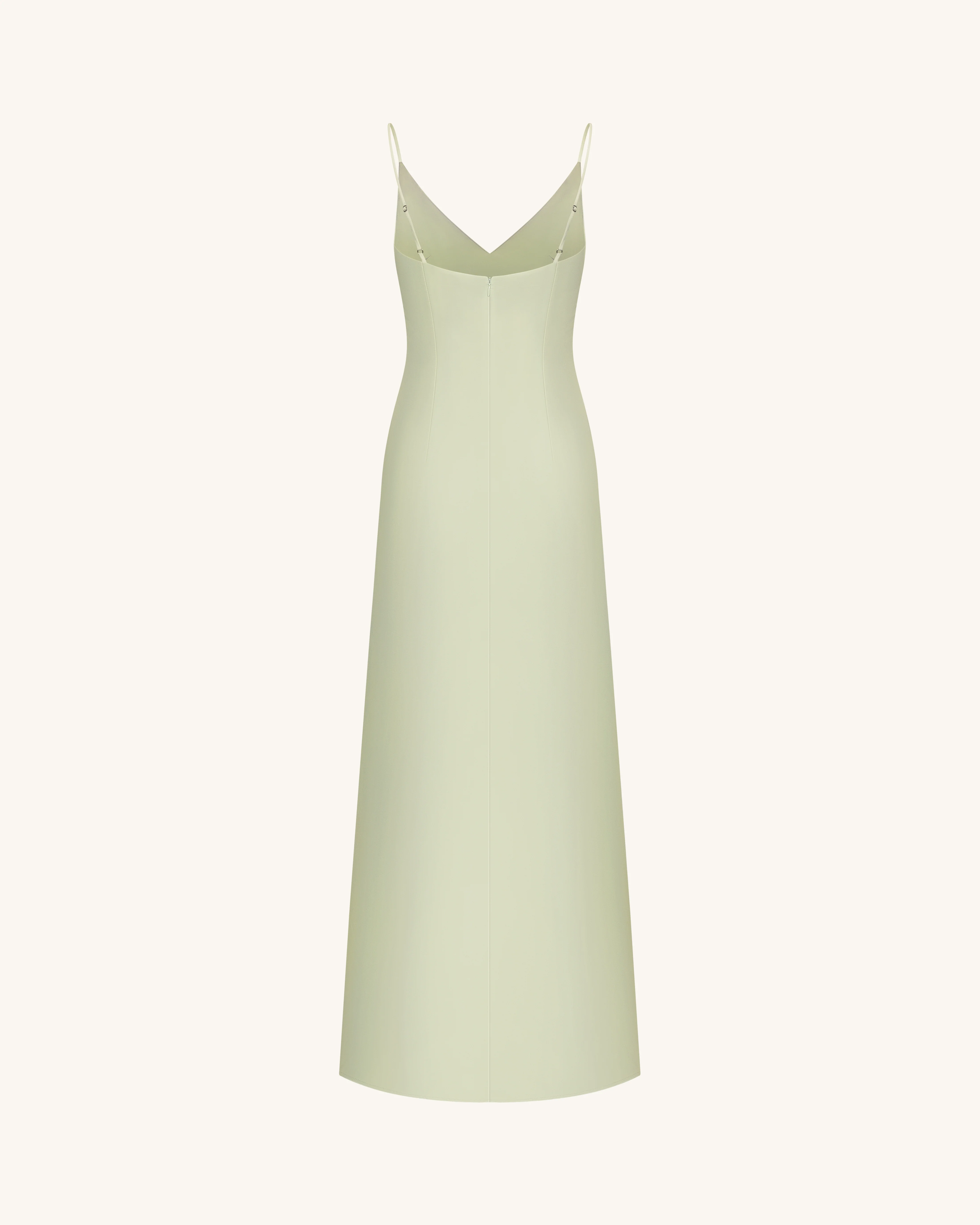 Iris Motif Satin Slip Gown - Light Green/Purple - FASHION NOB
