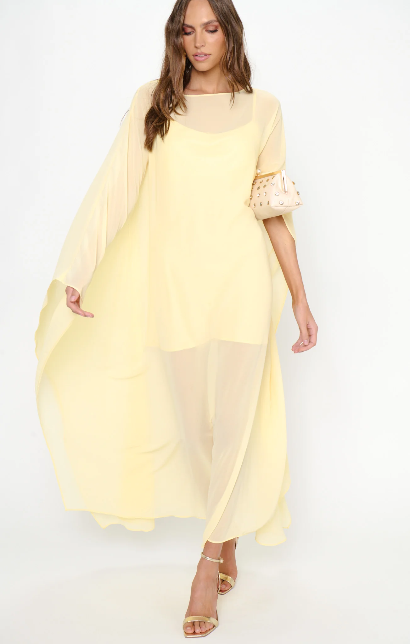 Olsen Maxi Dress ~ Pale Yellow Chiffon