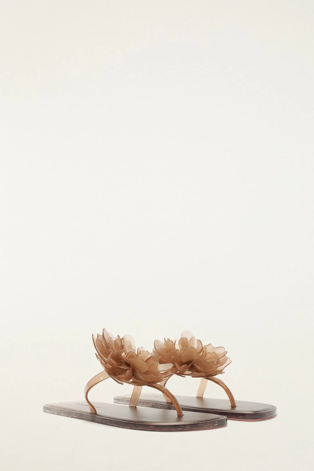 Caramel Jelly Flower Flat Sandal