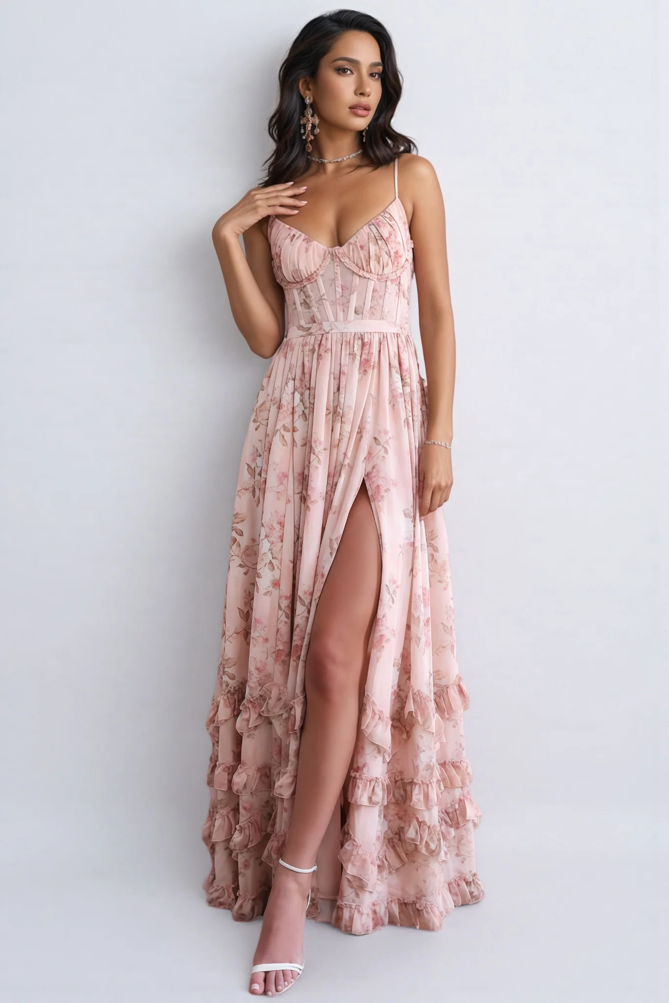 Urielad Pink Halter Print Maxi Dress - luluinthesky