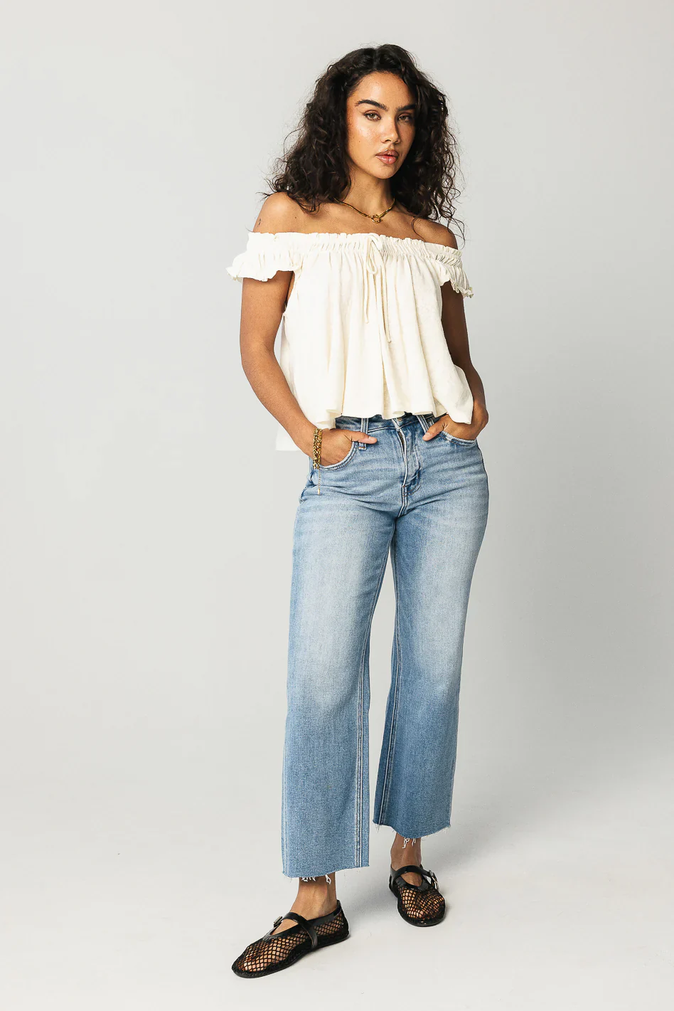 Casey Relaxed Top in Cream
