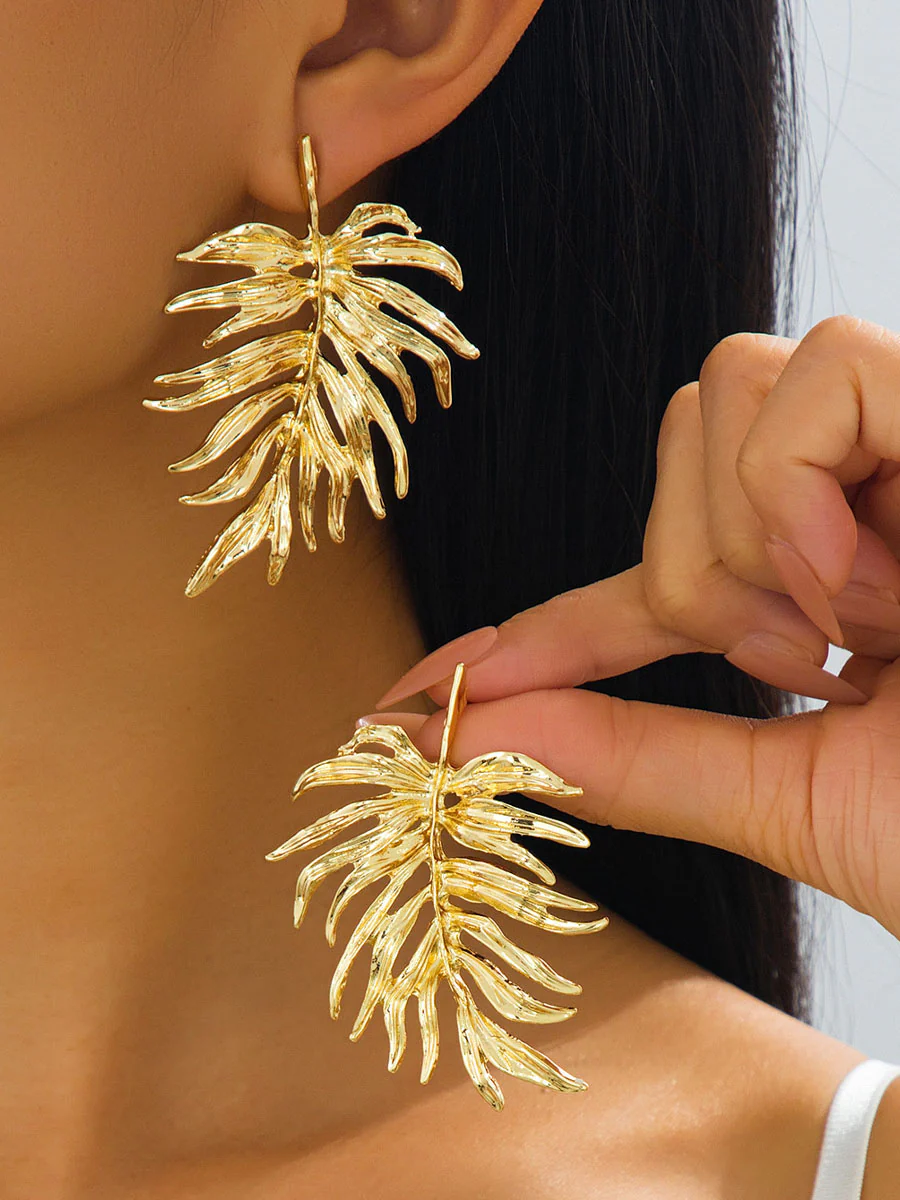 Geometric Leaves Shape Earrings Accessories