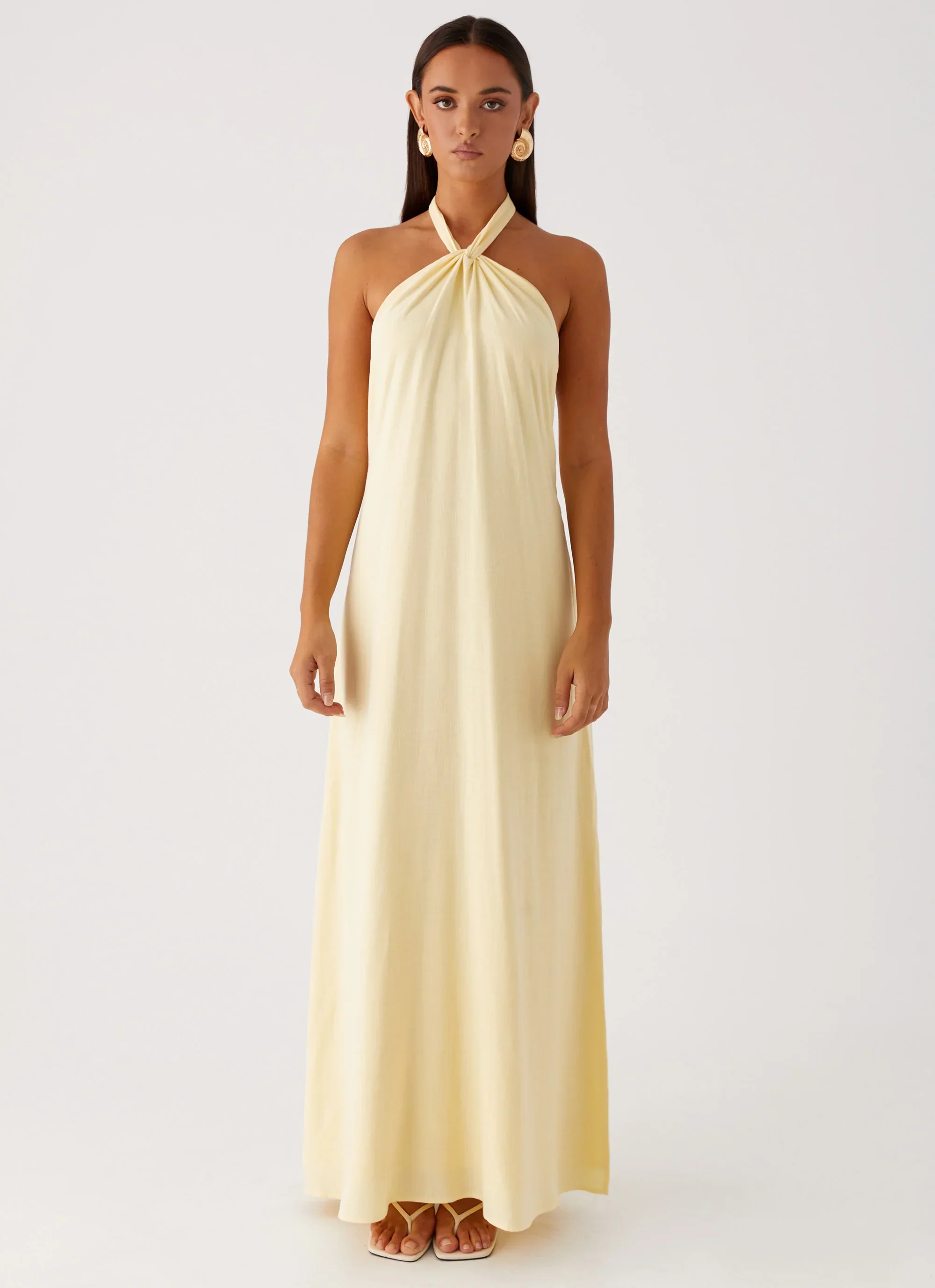 Golden Child Linen Maxi Dress - Yellow - luluinthesky