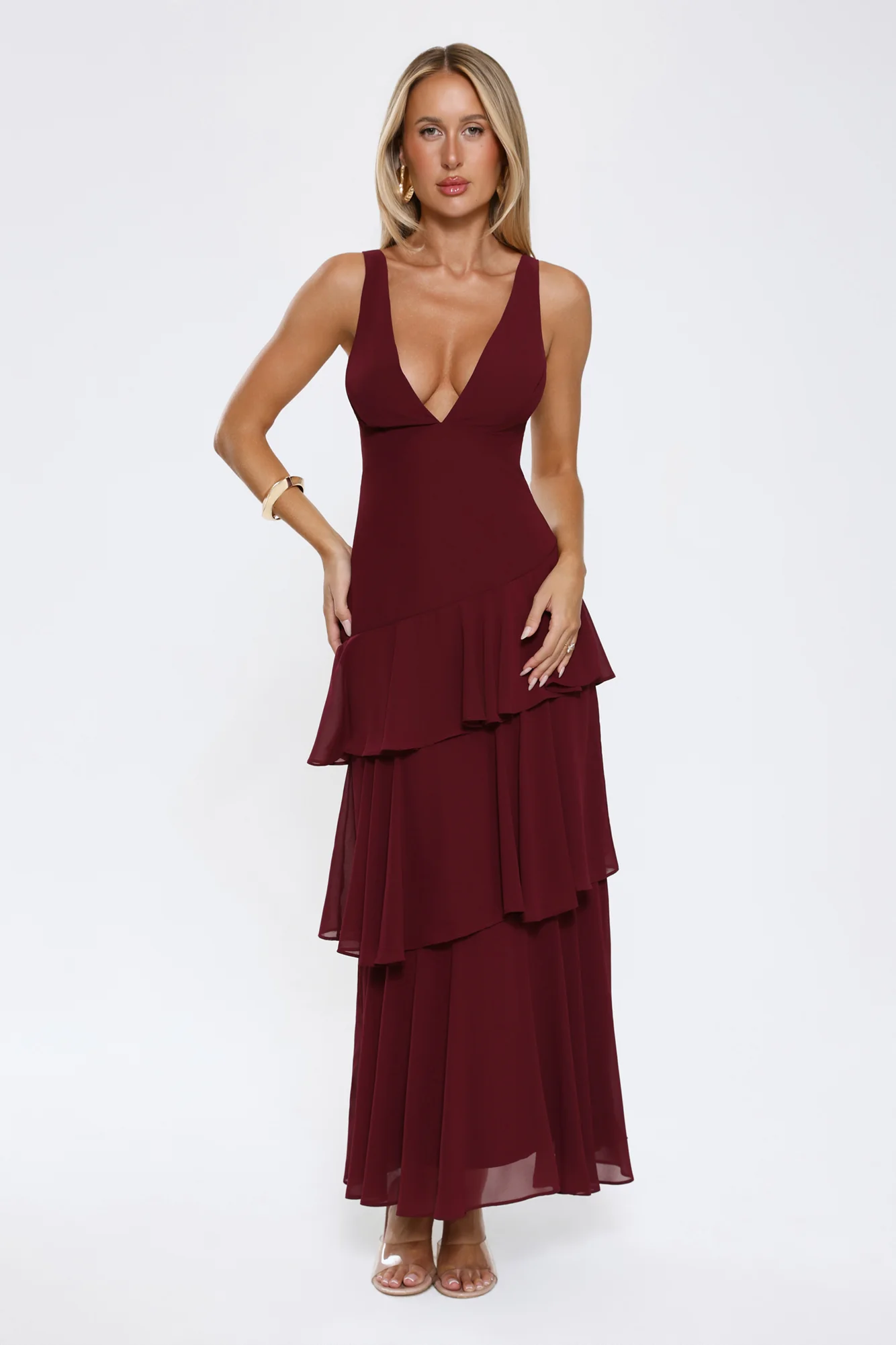 Happy Vibes Maxi Dress Wine