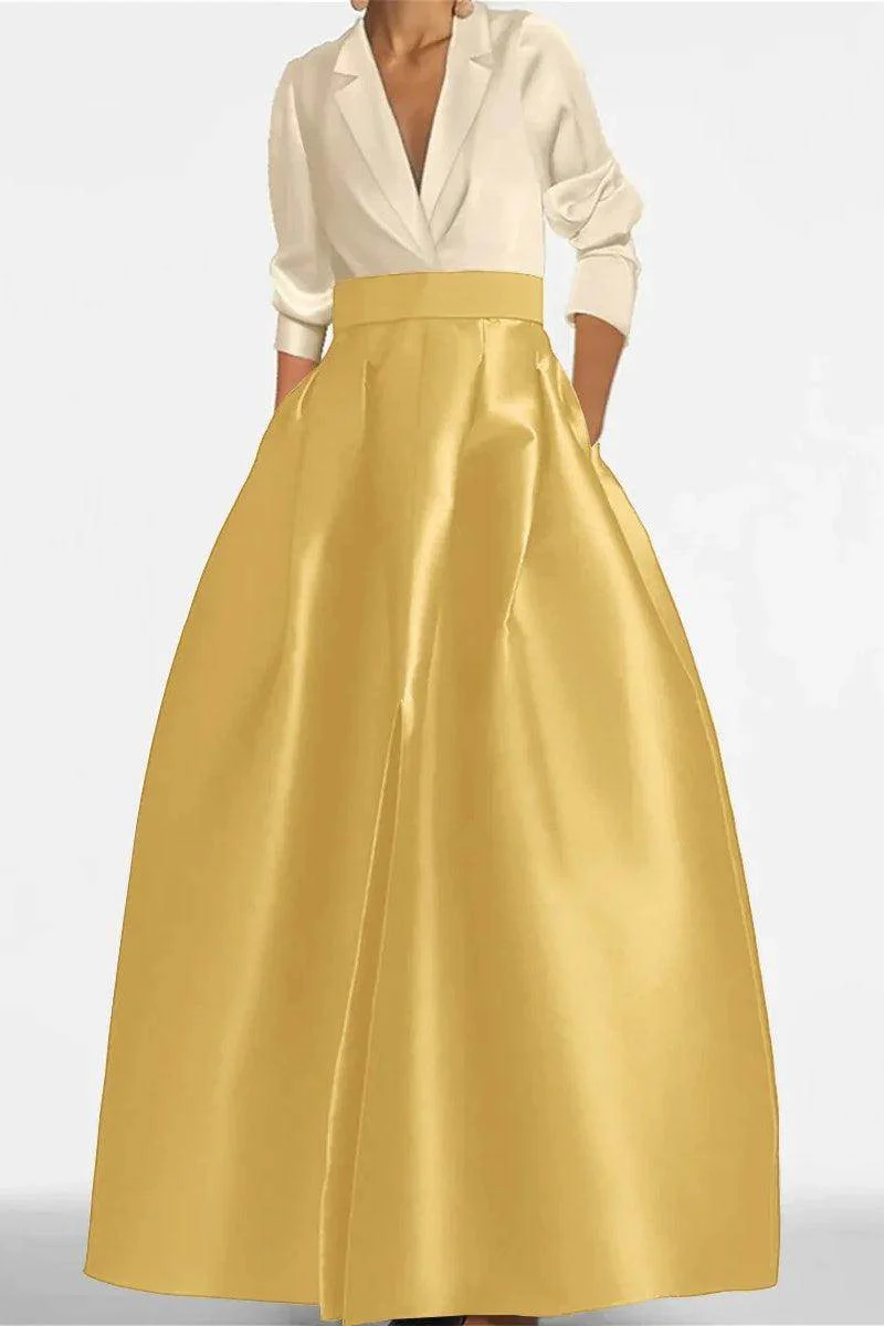 A Line Jewel Neck V-Neck Long Sleeves Mother Dresses CM0342