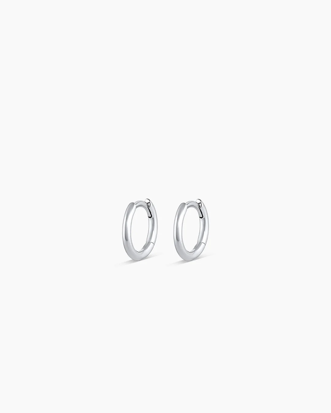 14K White Gold Classic Huggies