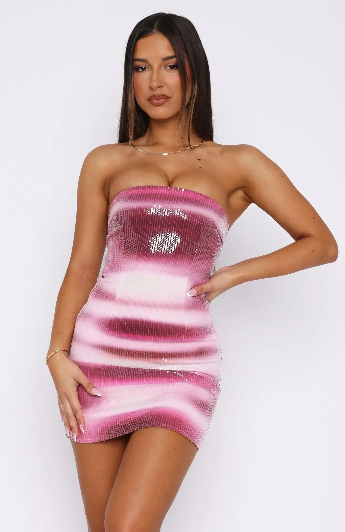 Make Up My Mind Sequin Mini Dress Boysenberry Ripple - luluinthesky