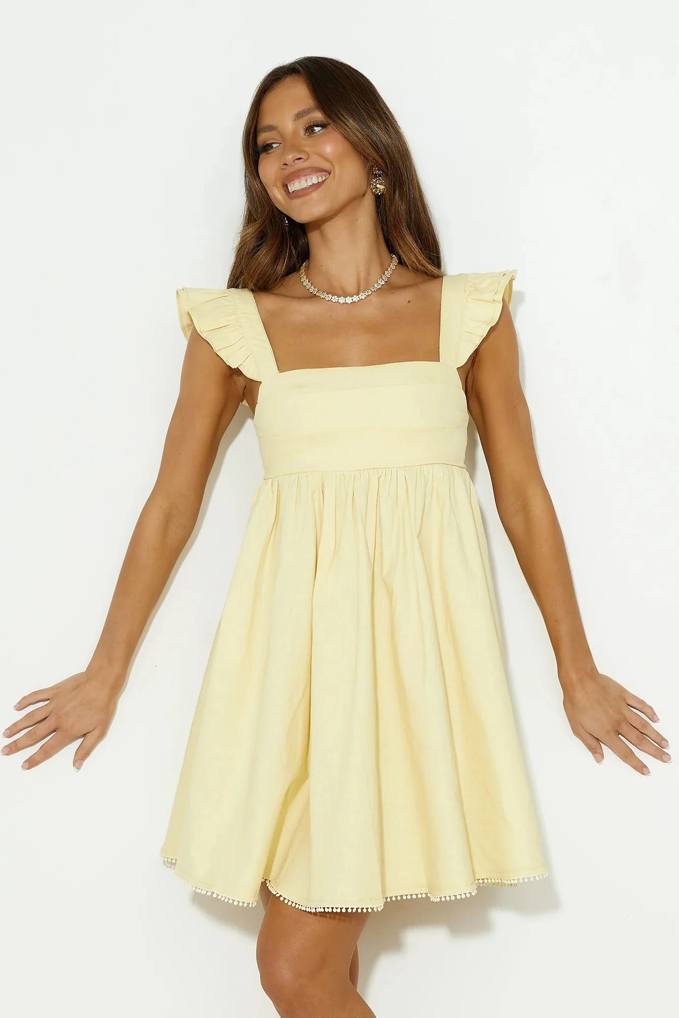 Ready For Brunch Mini Dress Yellow - luluinthesky