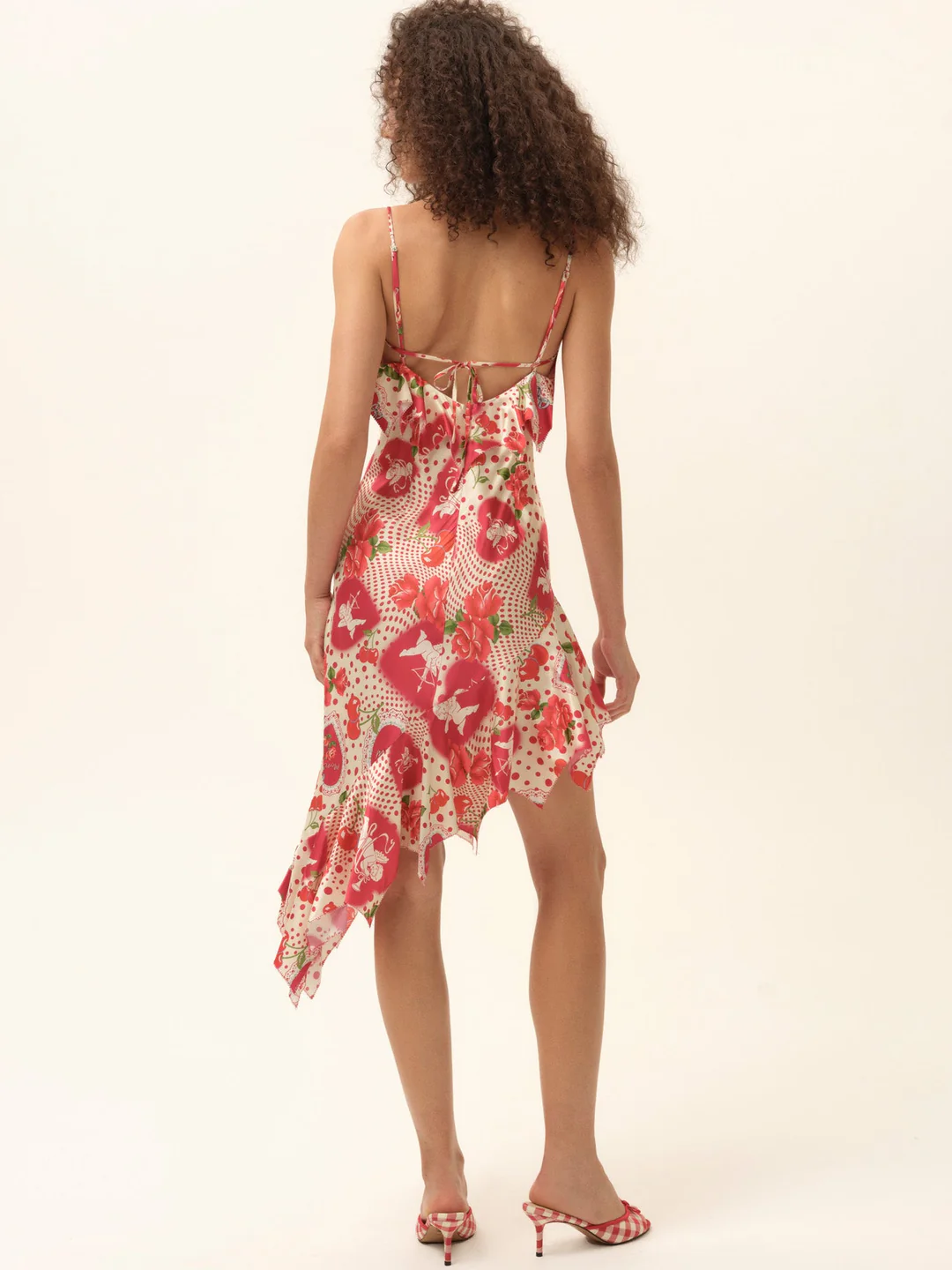 Cupid Dot Asymmetrical Midi Dress