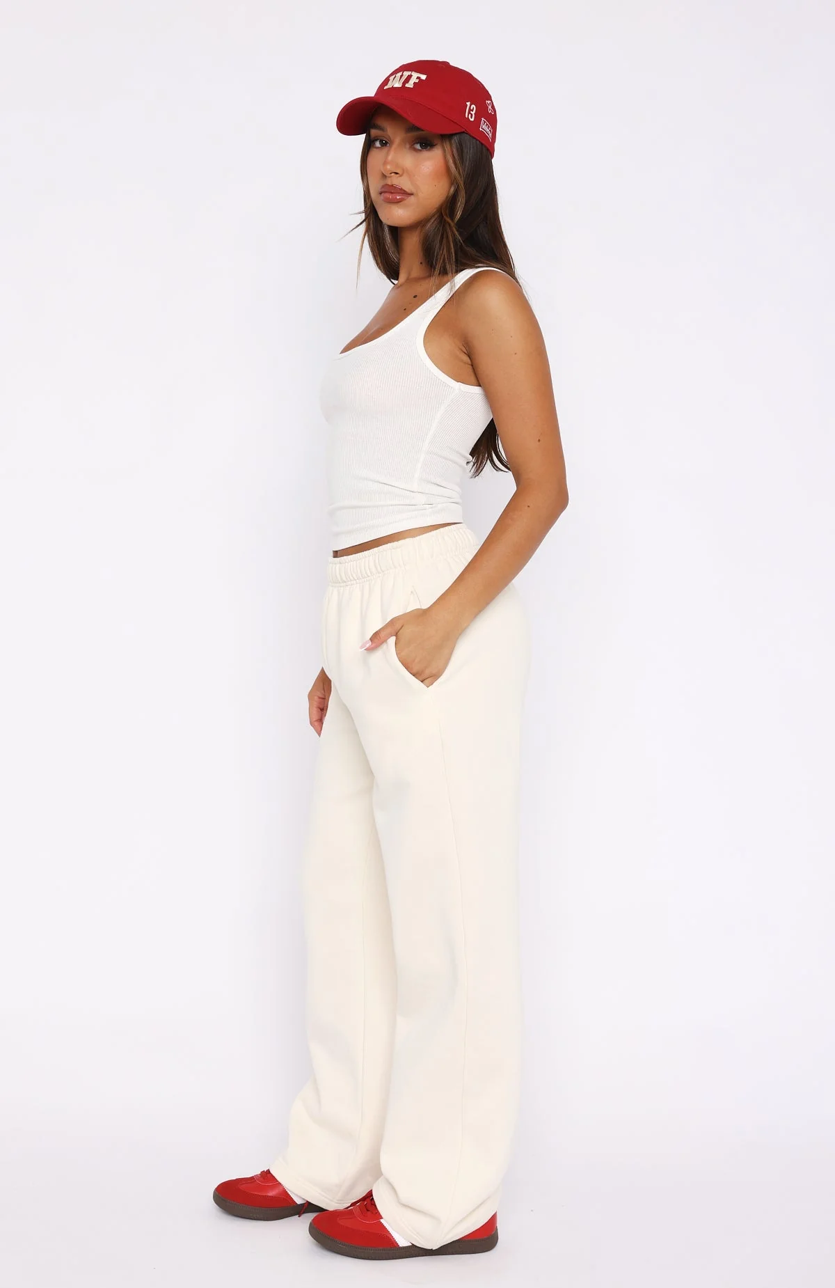 No Excuses Wide Leg Sweatpants Cream