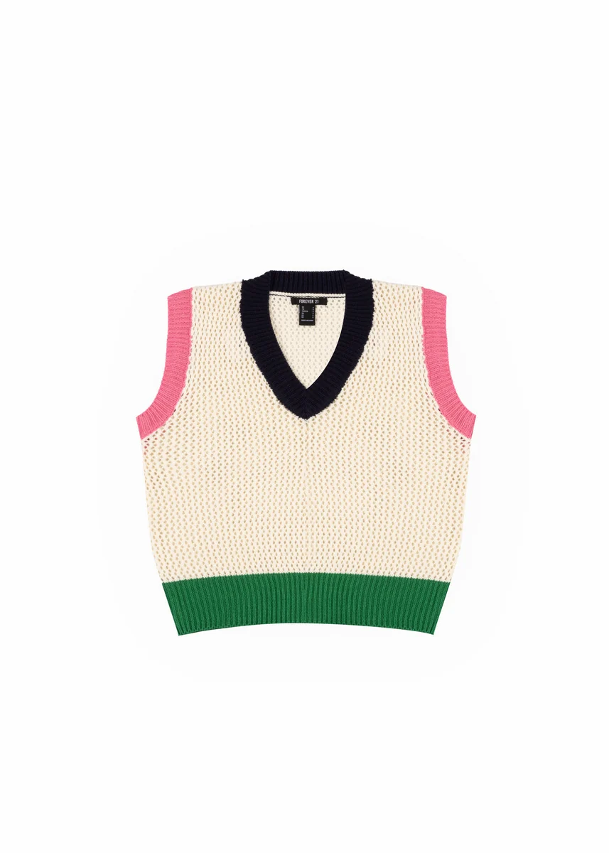 Colorblock V-Neck Sweater Vest