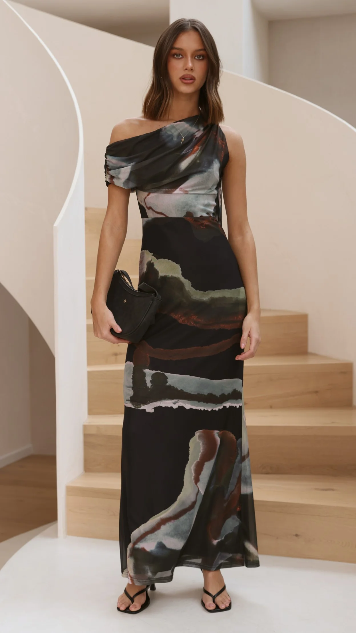 Geneva Maxi Dress - Green Abstract - luluinthesky