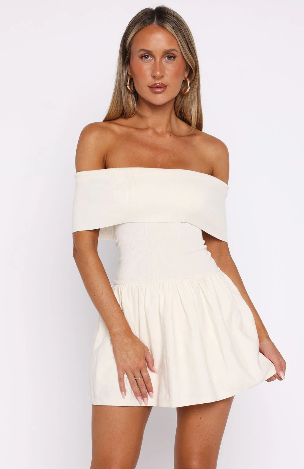 Wherever You Are Mini Dress Off White - luluinthesky