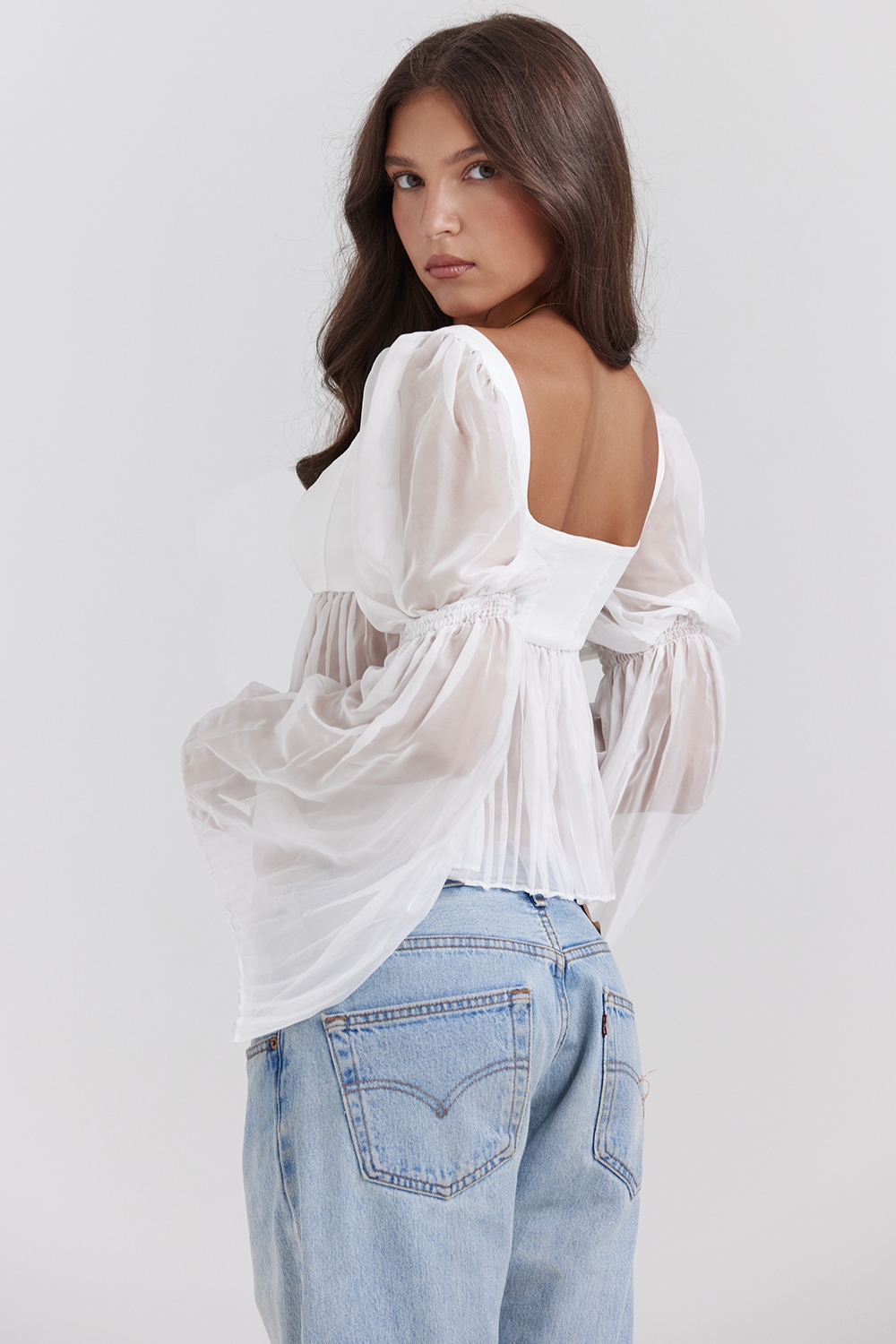 White Pleated Top