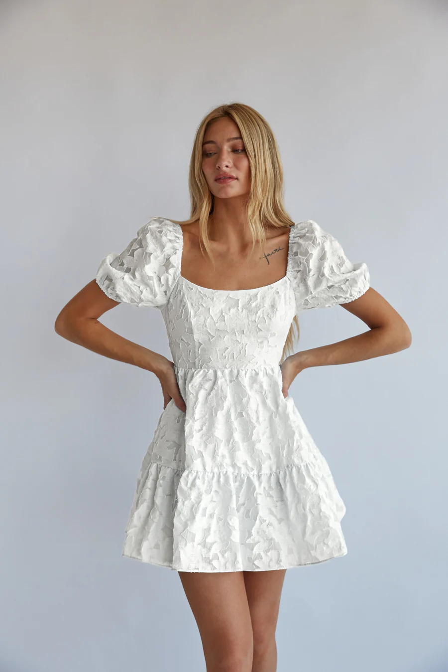 Whitley Tie Back Puff Sleeve Babydoll Mini Dress - luluinthesky