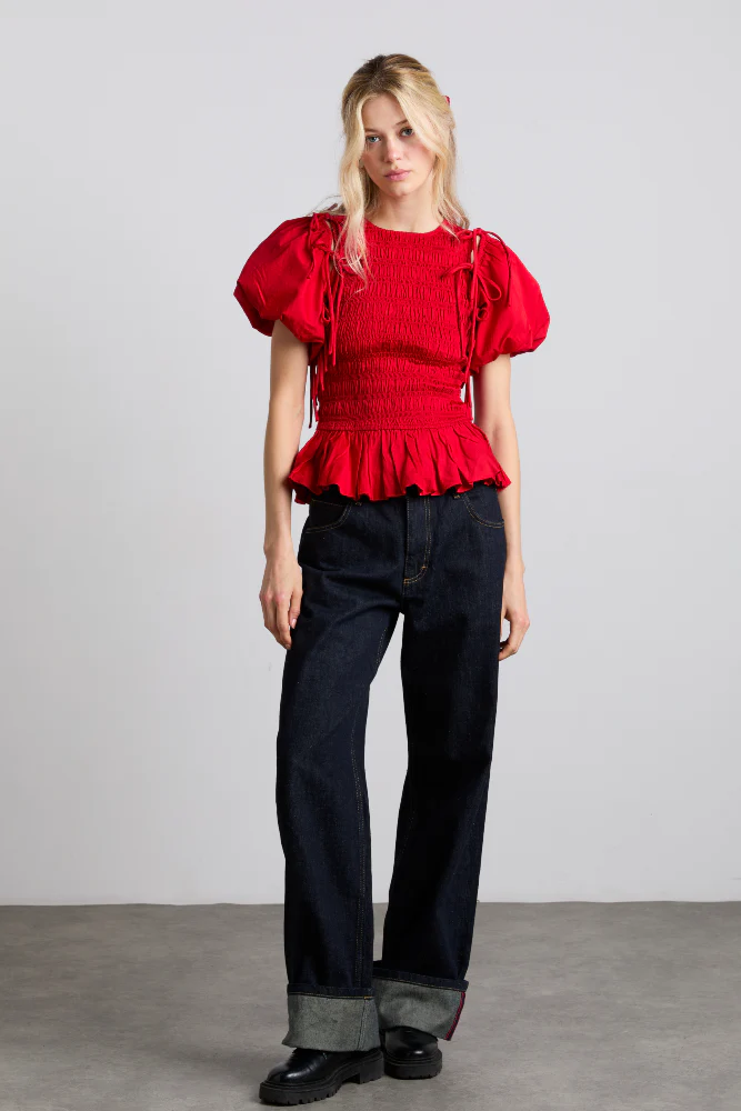 becca multi-way blouse - cherry