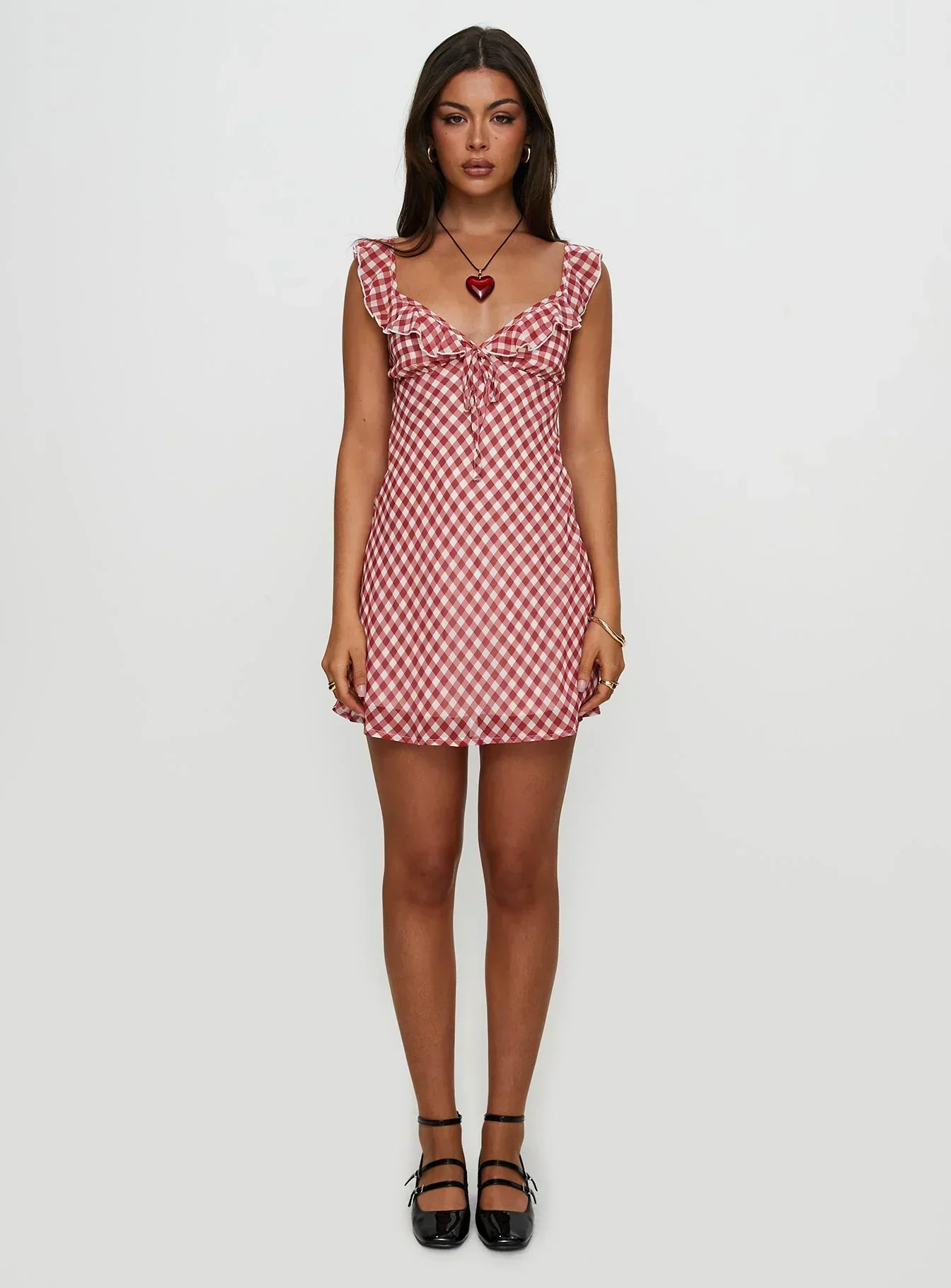 Marseilla Mini Dress Red Check