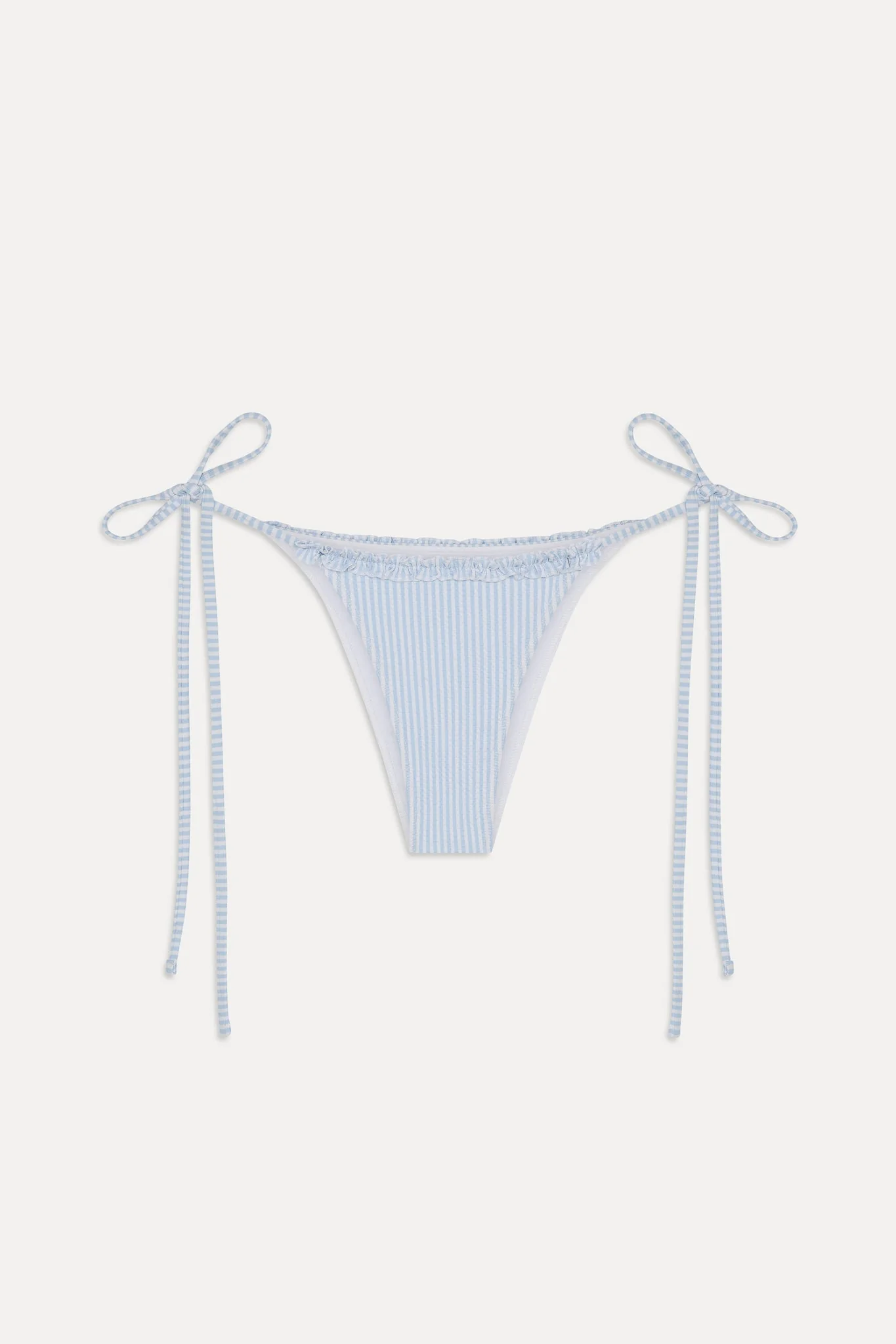 Mackenzie Ruffle String Bikini Bottom - Saltwater Stripe