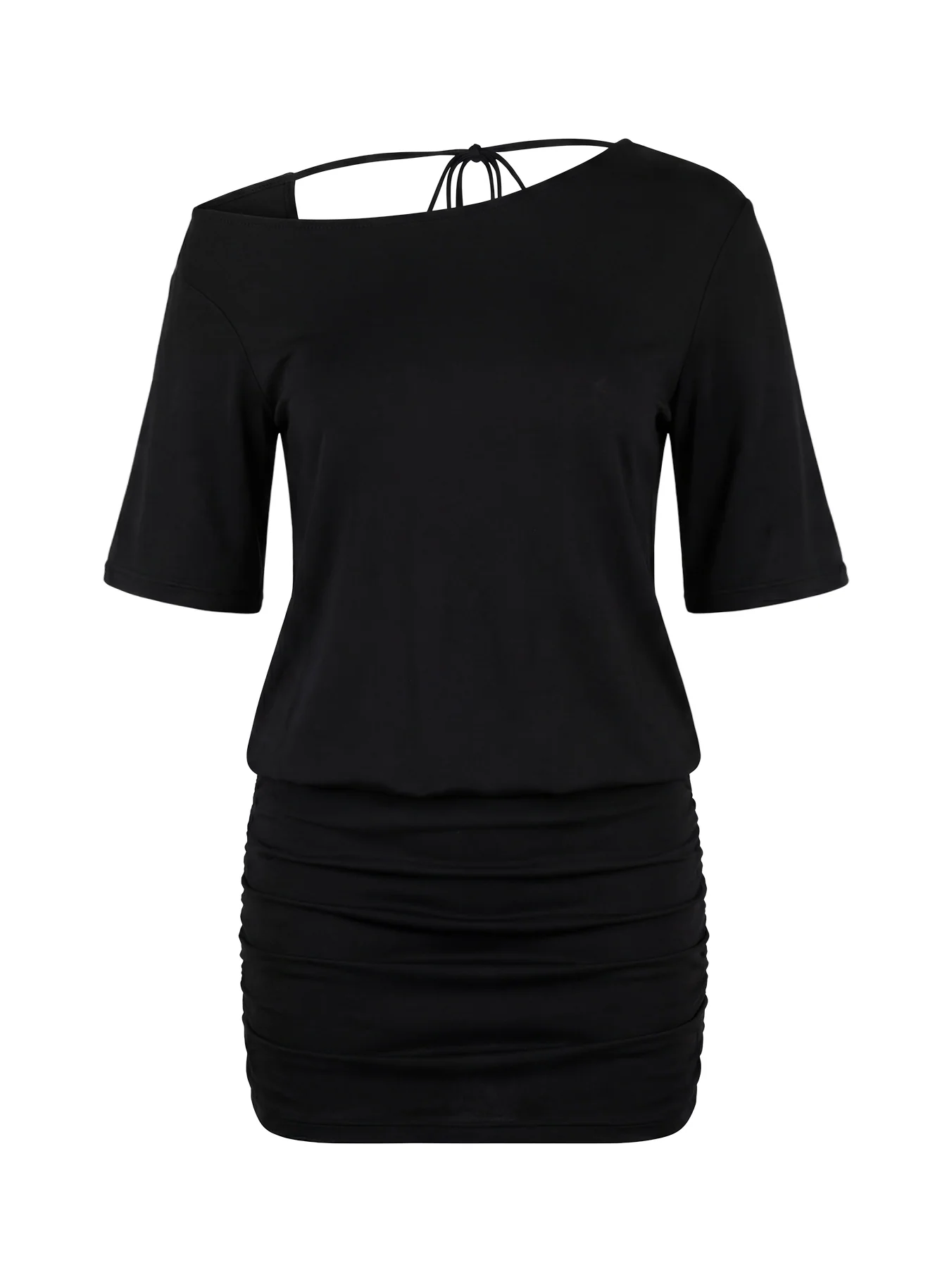 Romma Backless Slouchy Mini Dress Black