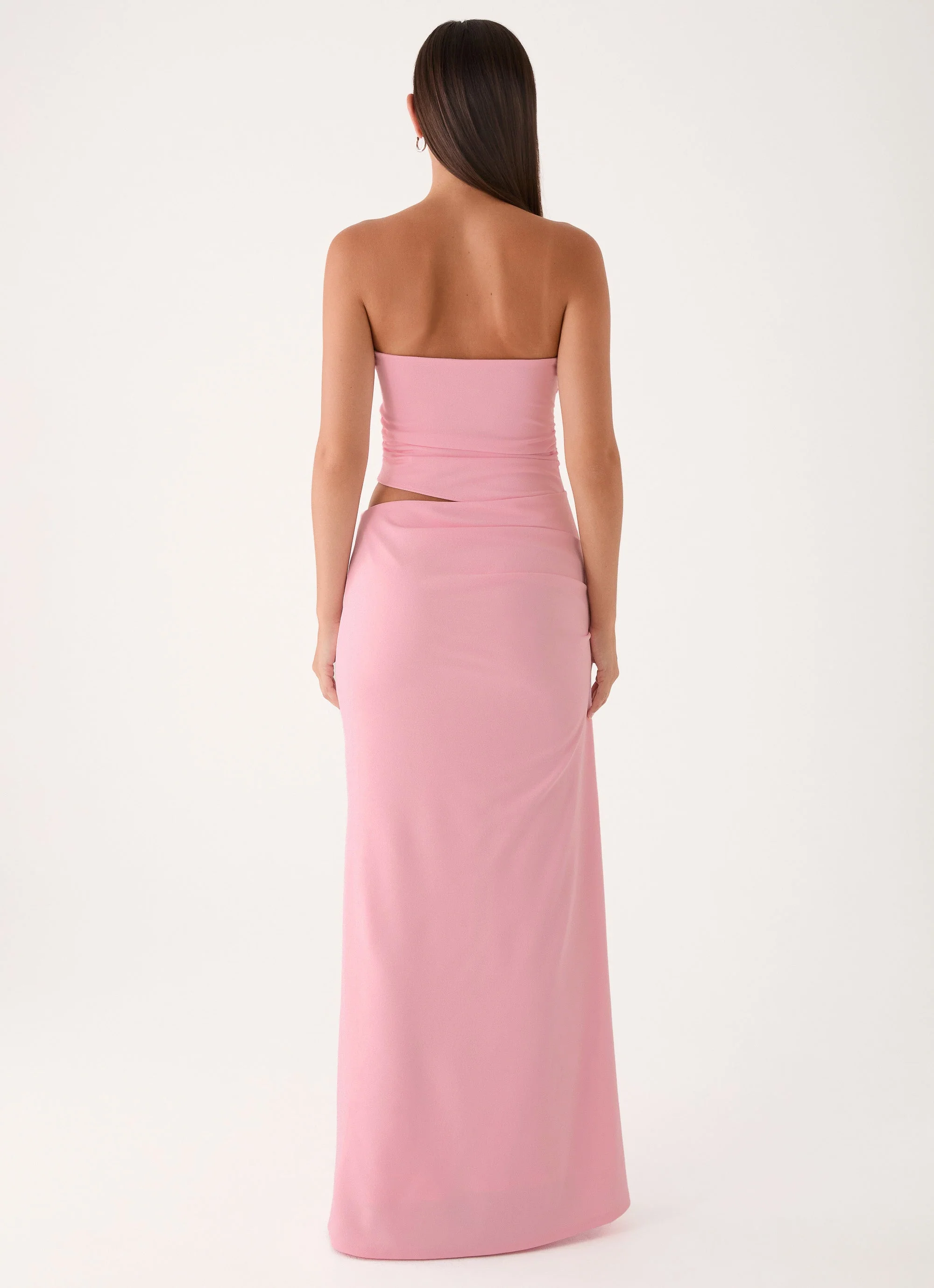 Carella Strapless Maxi Dress - Pink - luluinthesky