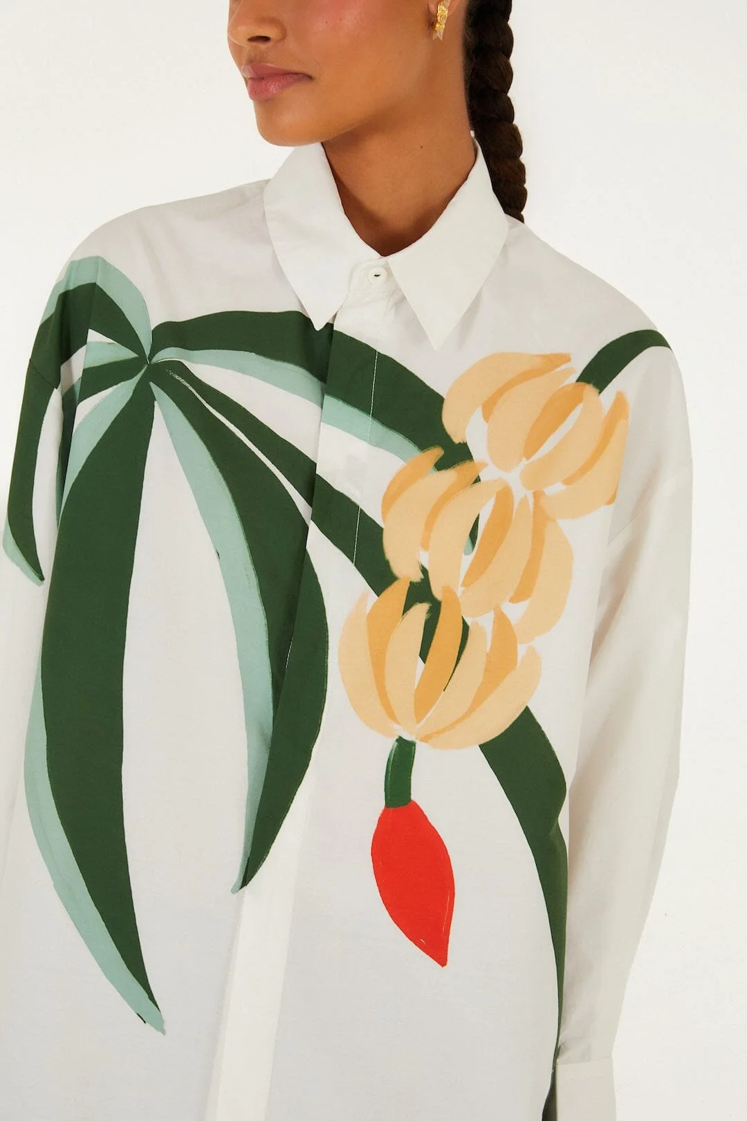 Graphic Banana Tree  Applique Shirt