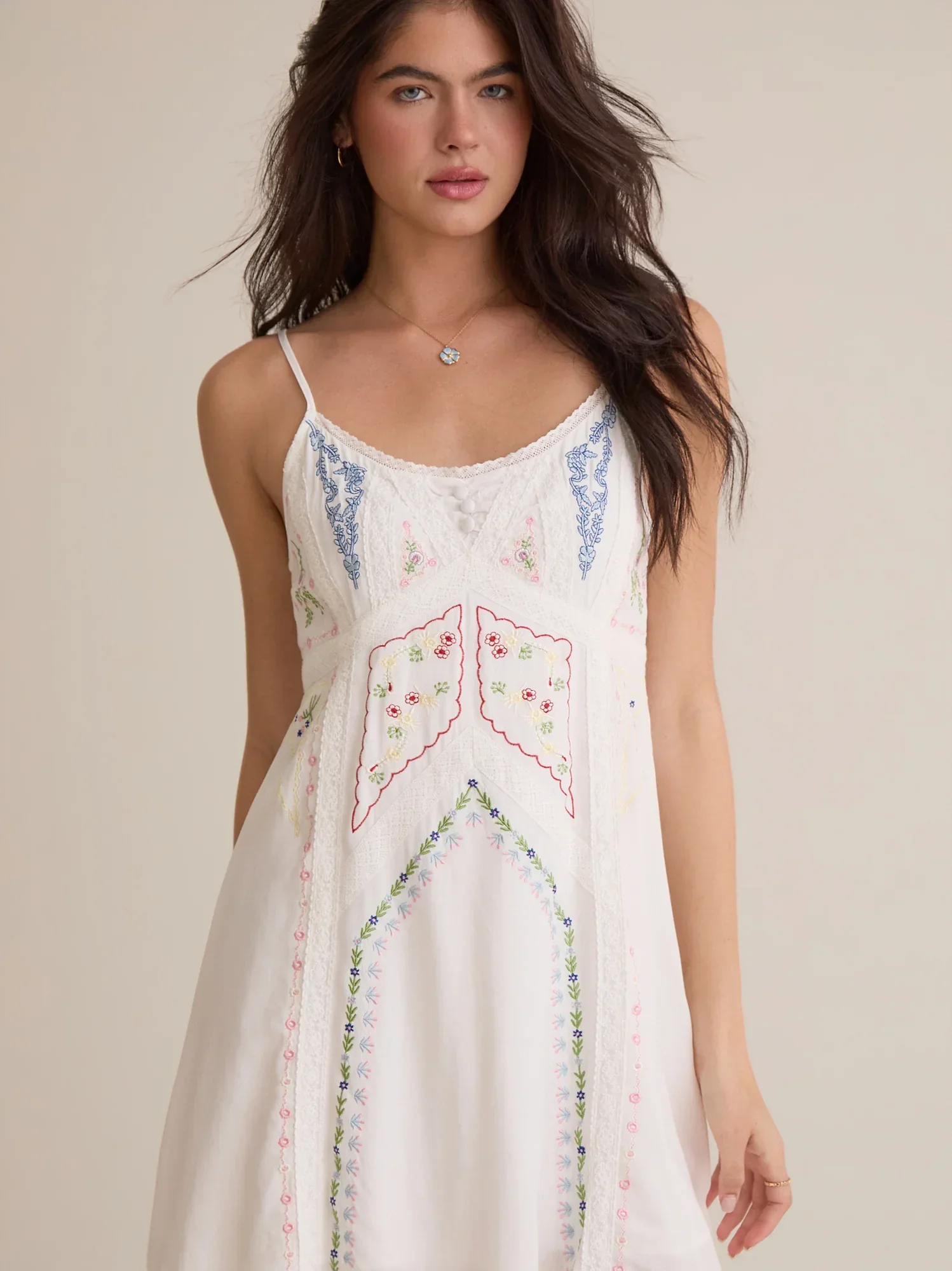 Parker Embroidered Mini Dress