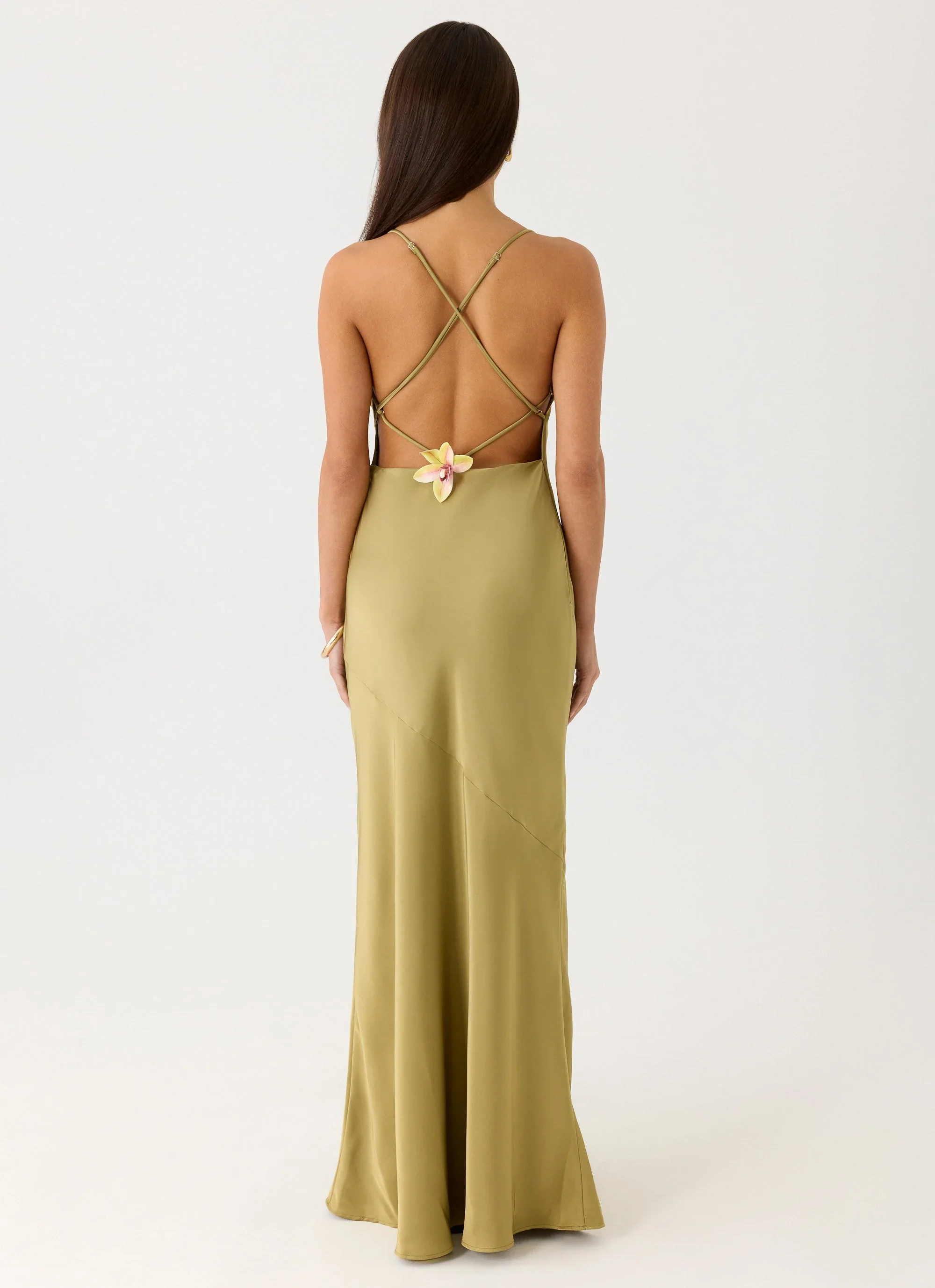 Darius Maxi Dress - Green Olive