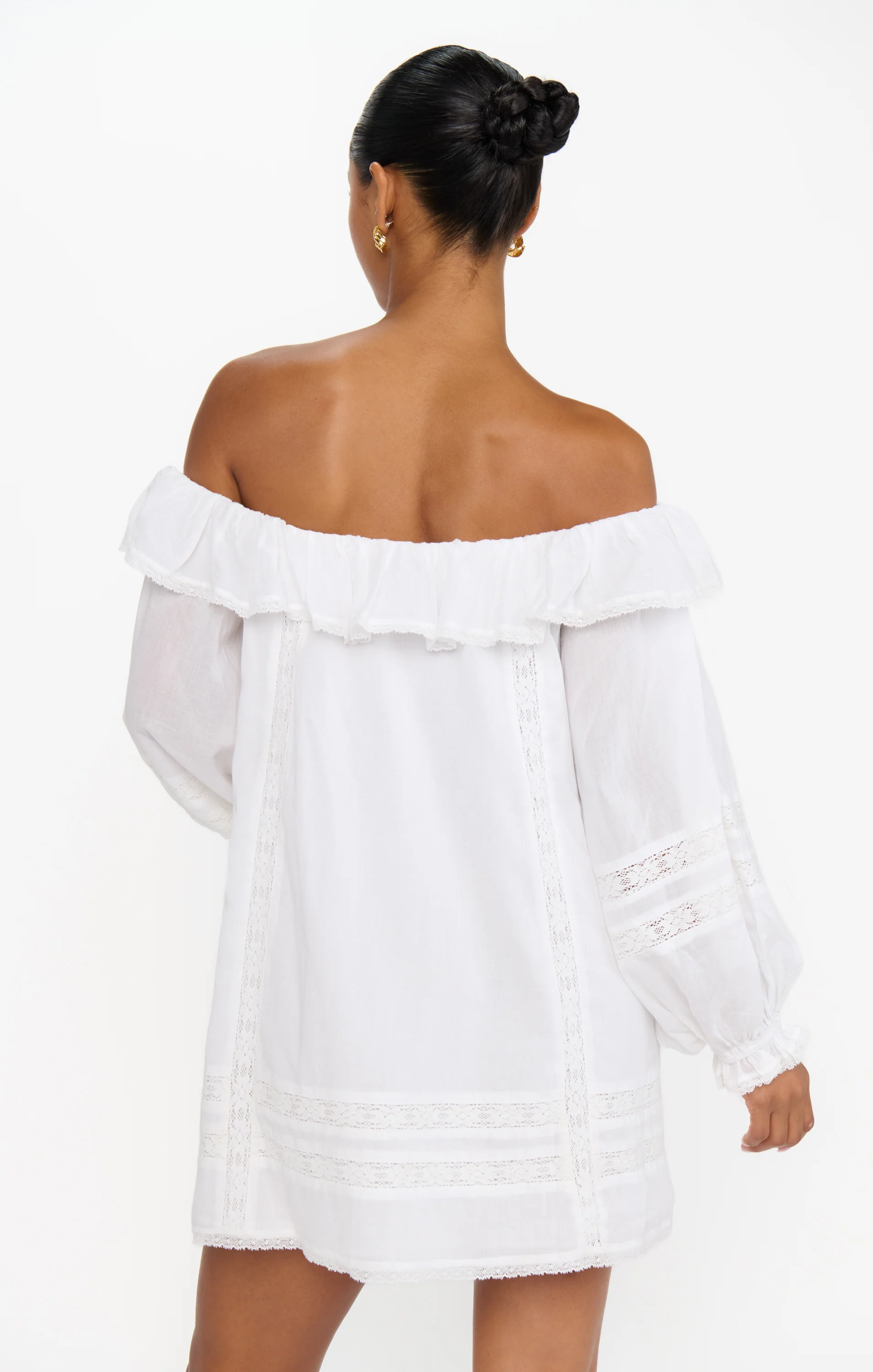Meadow Mini Dress ~ Cream Voile Trim