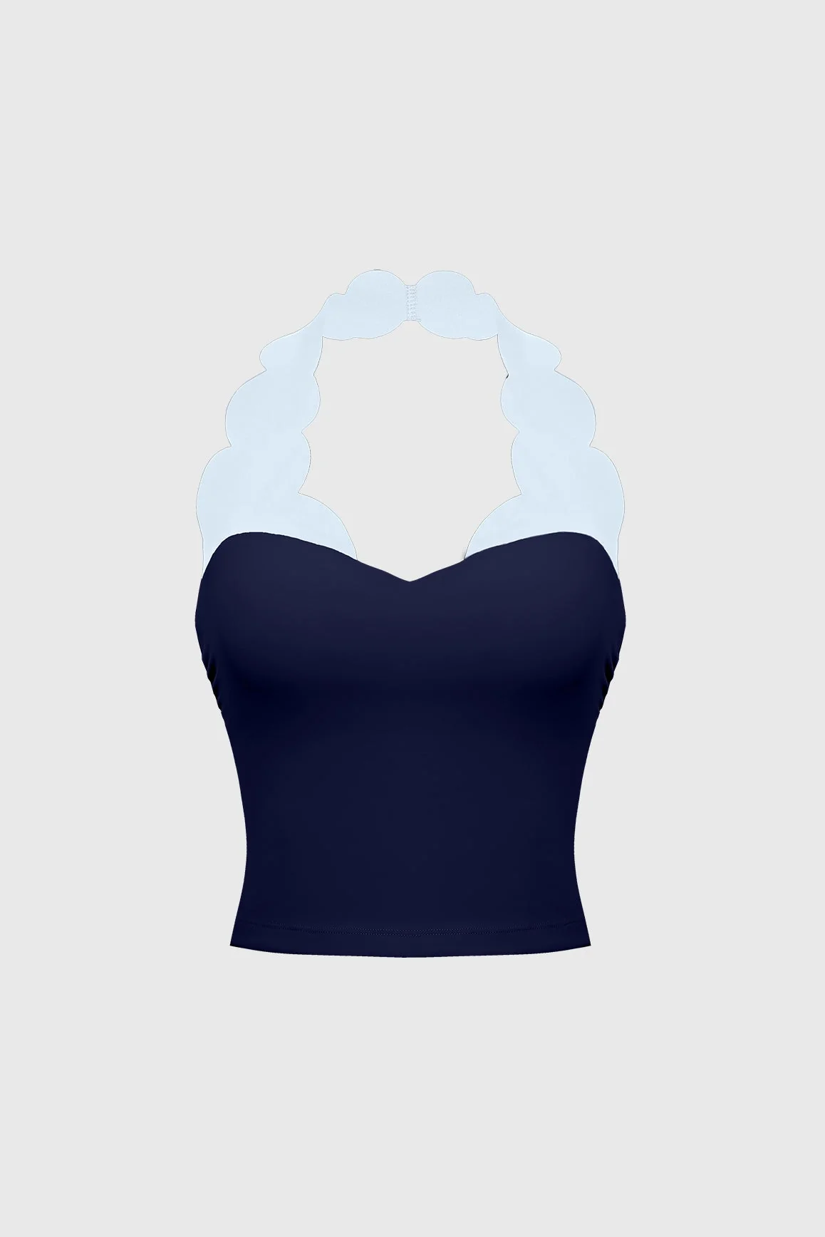 Riviera Scallop Contrast Halter Tank