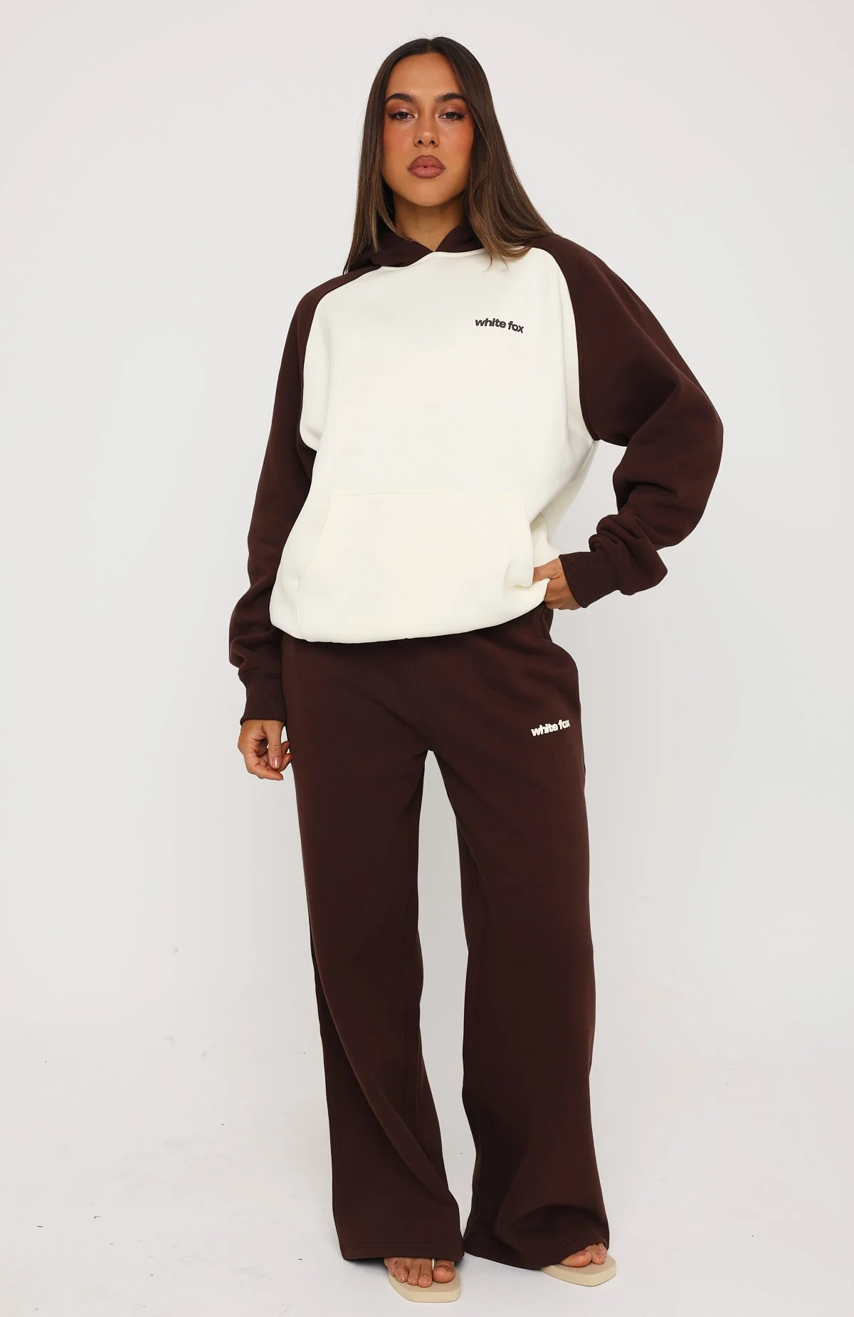 Loving It Here Wide Leg Sweatpants Chocolate