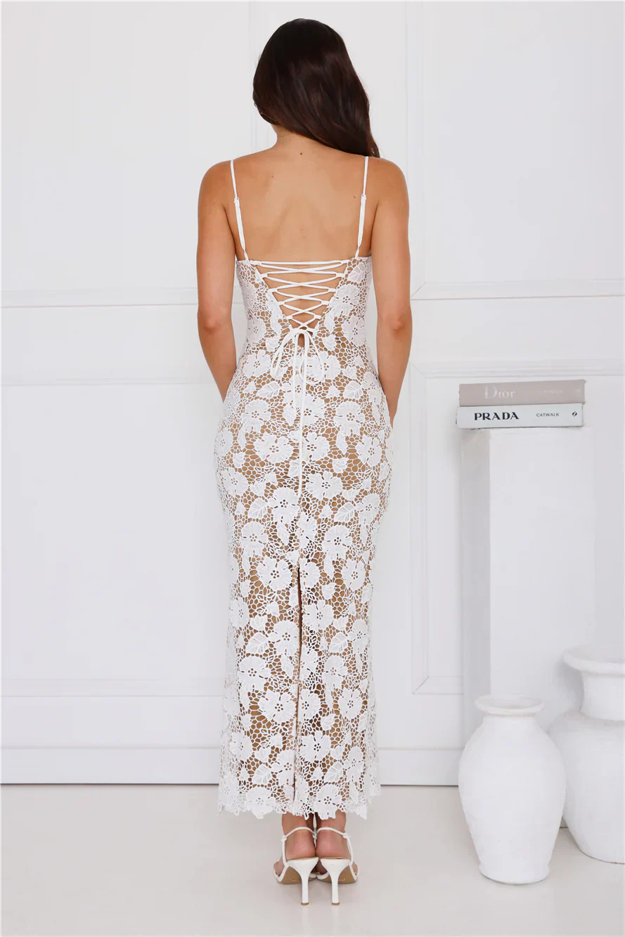 Bellerose Lace Maxi Dress White - luluinthesky