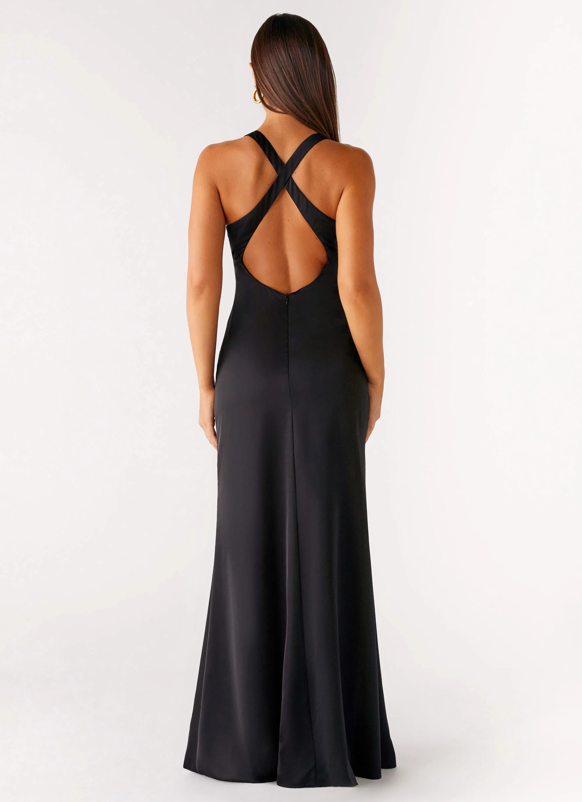 Desi Halterneck Maxi Dress - Black - luluinthesky