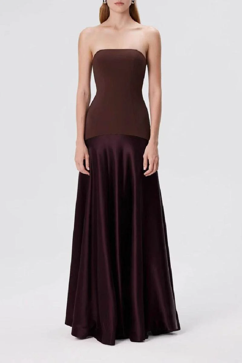A-Line Maxi Satin Formal Wedding Guest Dresses 893459831892