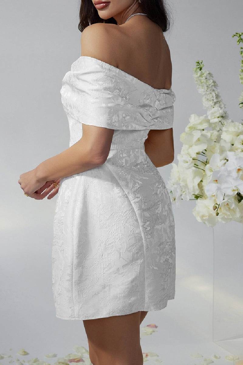 A-Line Mini Jacquard Satin Dress 911548528871