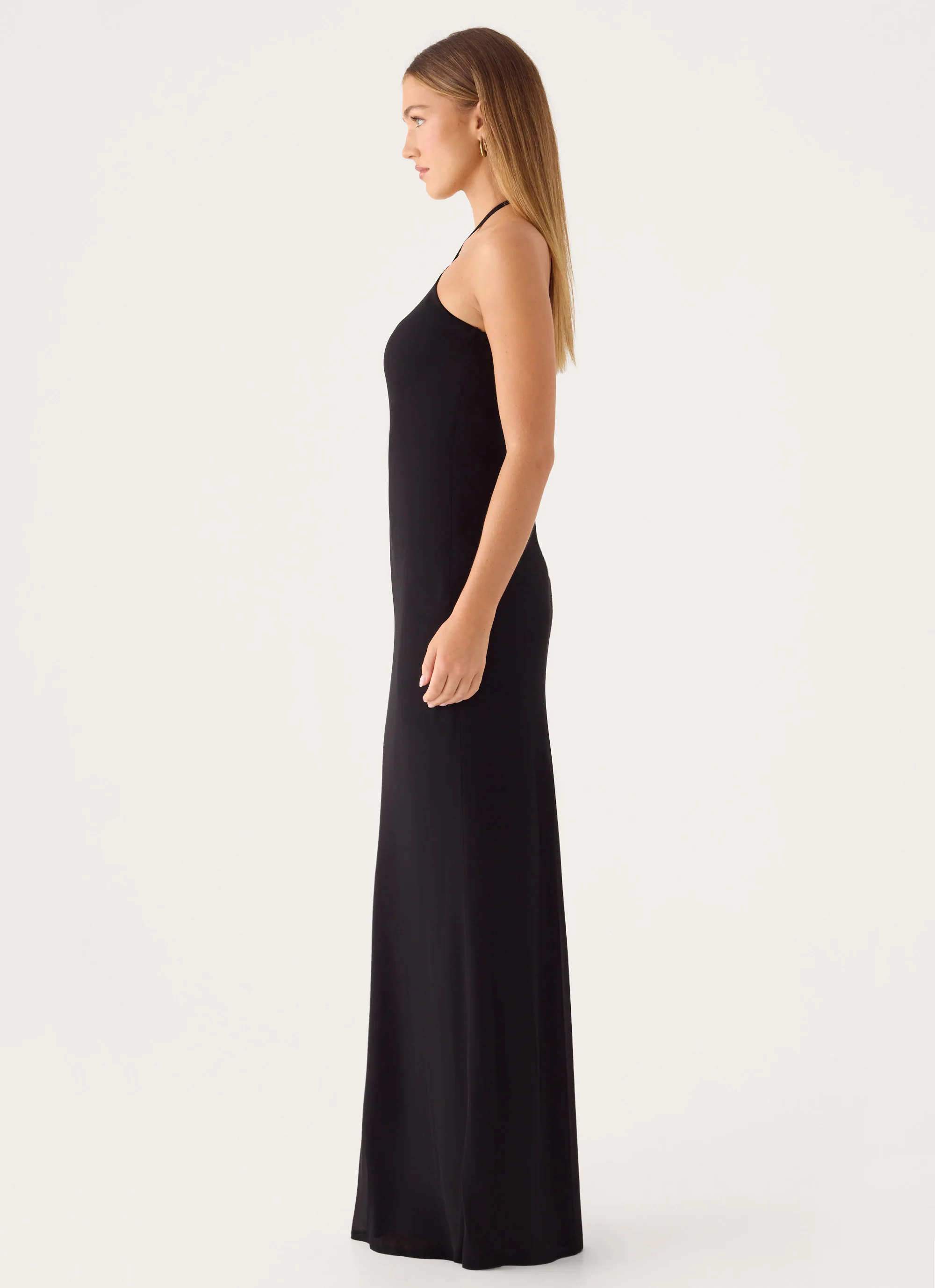 Anouk Halter Maxi Dress - Black - luluinthesky