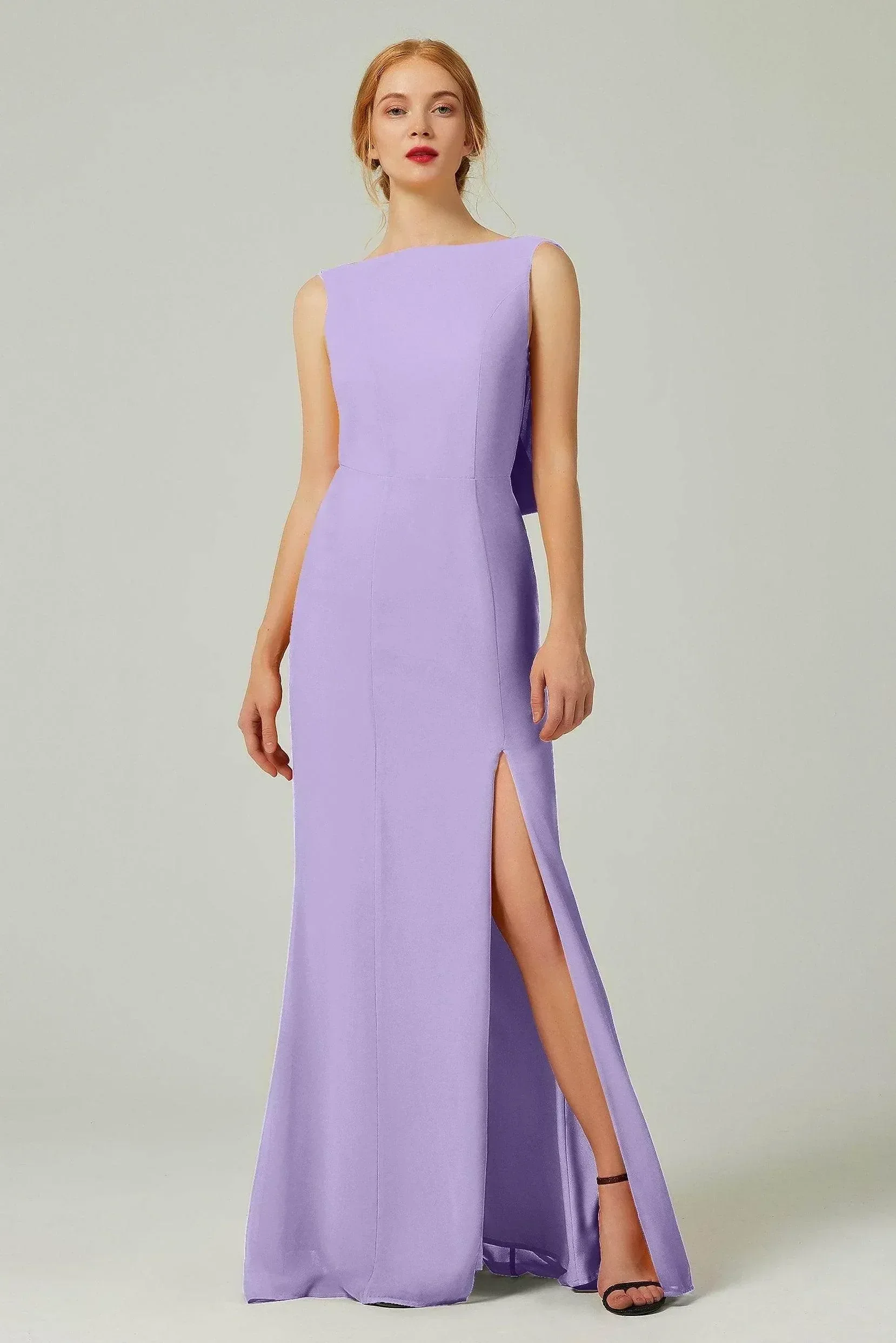 Sheath-Column Sweep-Brush Chiffon Bridesmaid Dress Formal Dresses CB0310