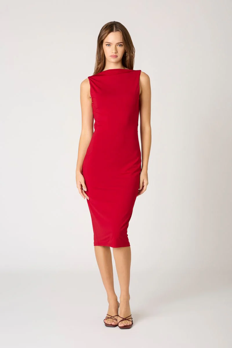Body-Con Open Back Midi Dress