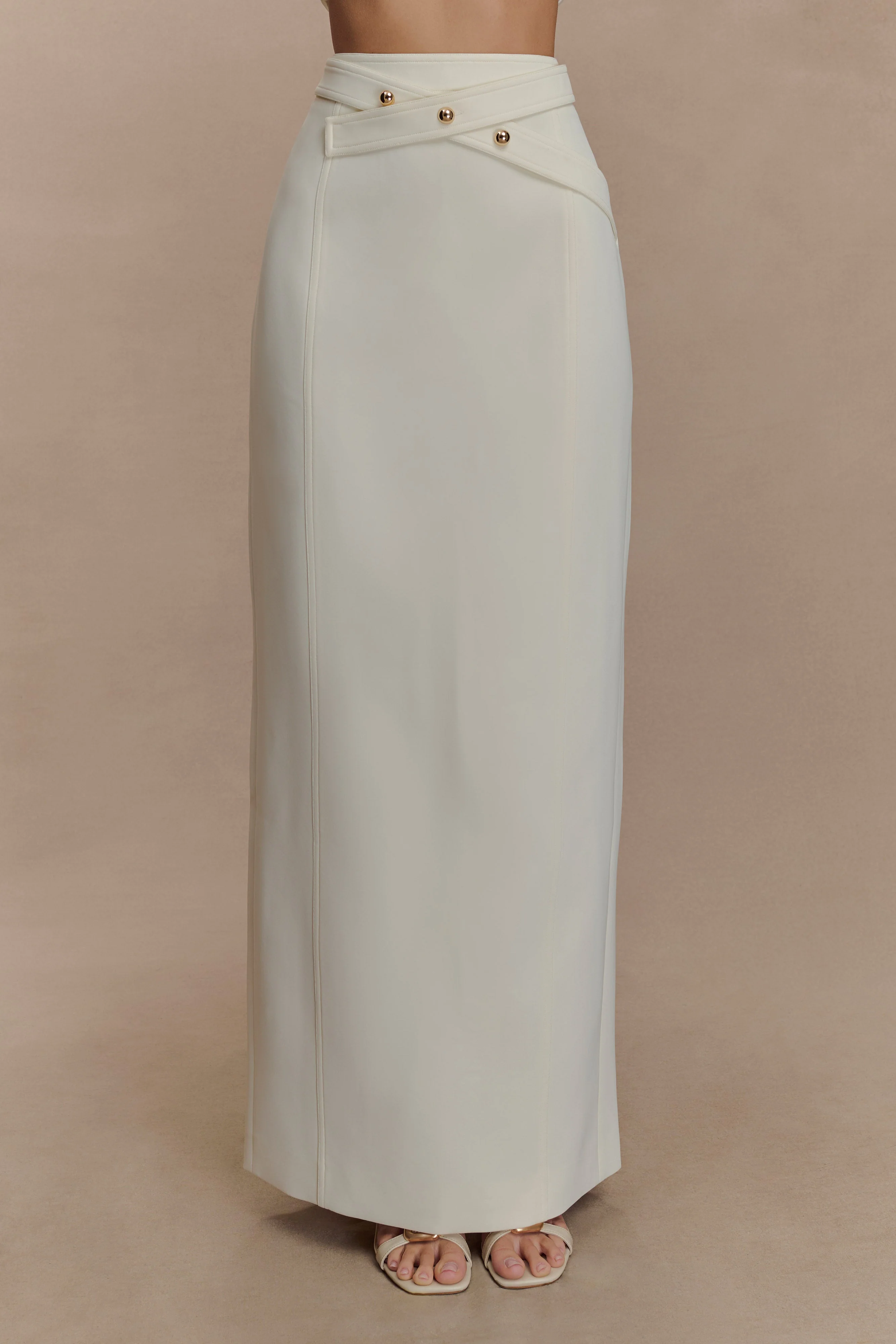 Angelie Suiting Maxi Skirt - Ivory
