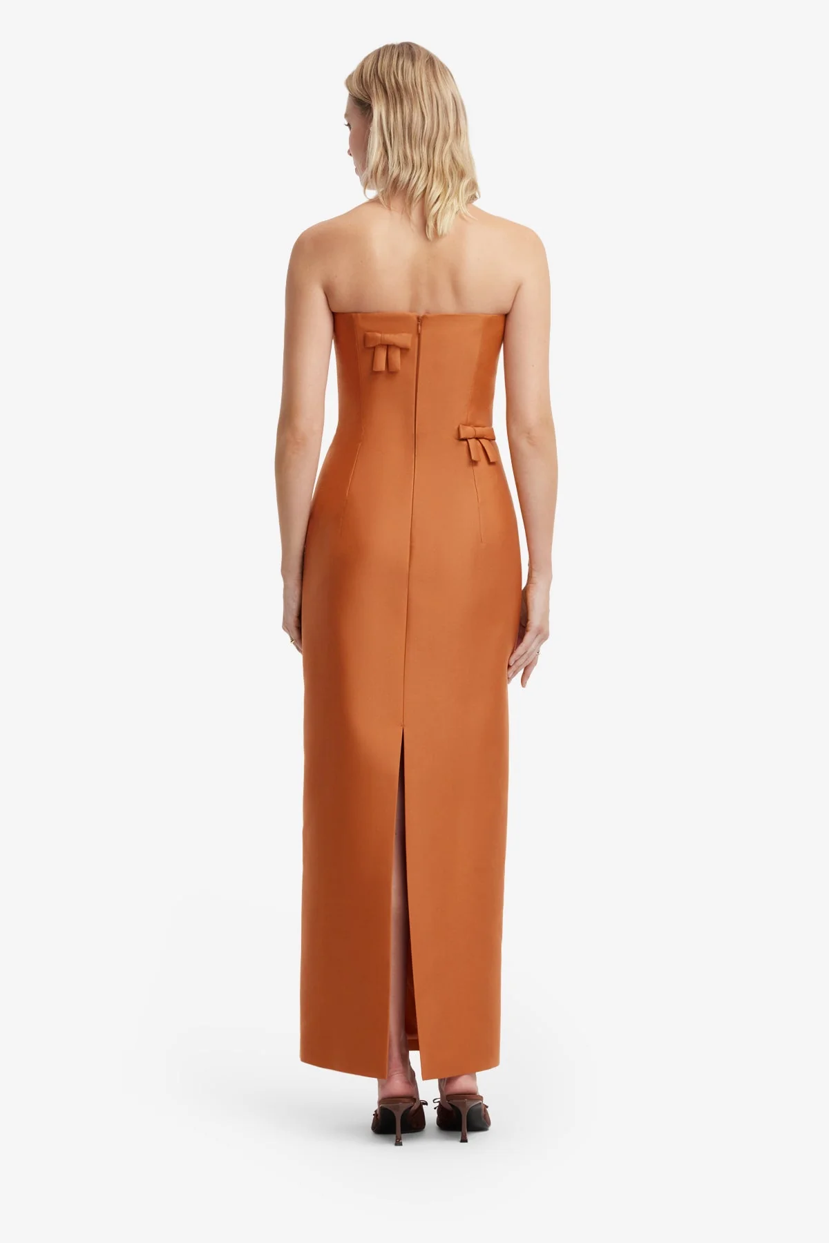 Rayna Bow Bustier Maxi Dress - Ochre