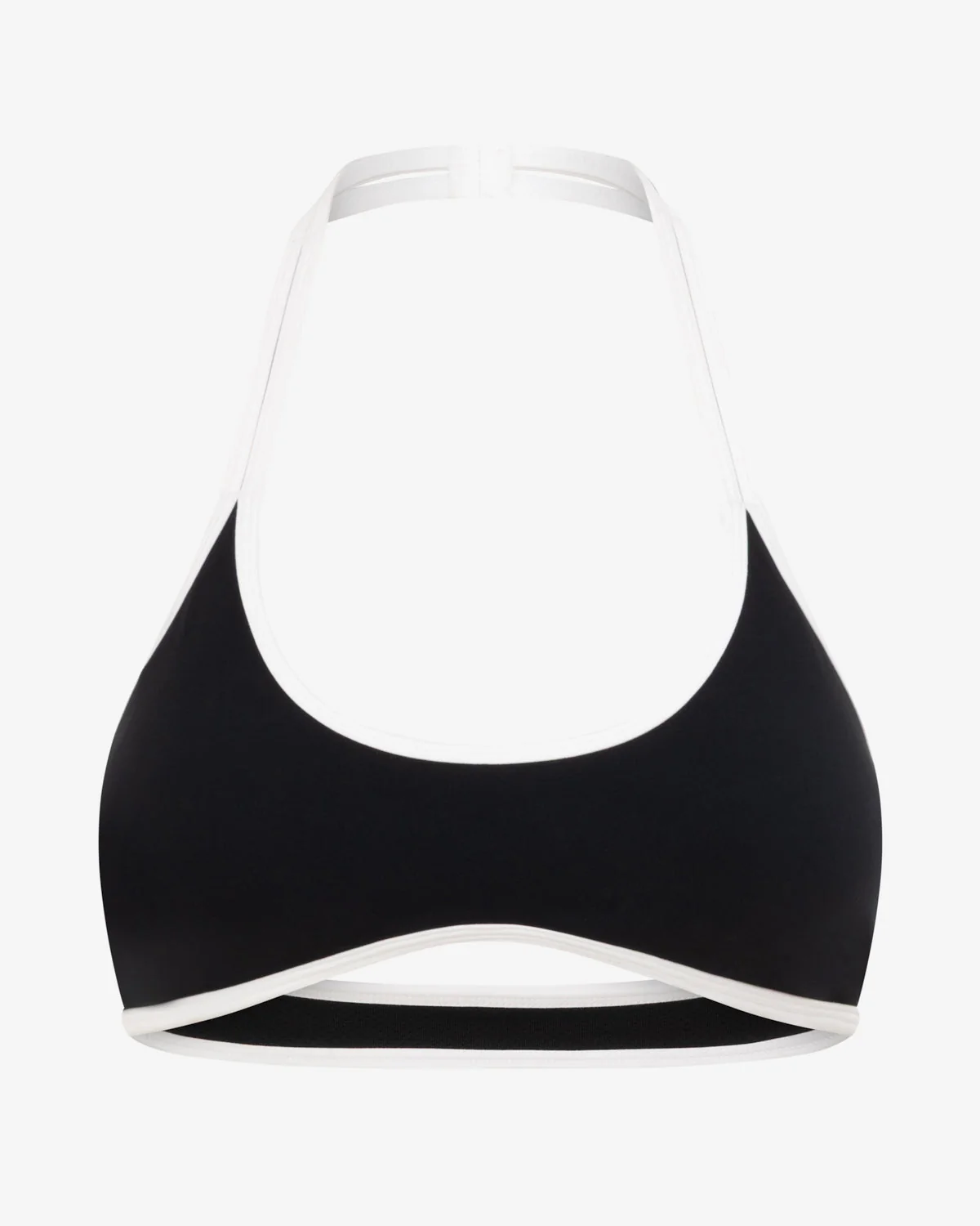 Serenity Halter Crop | Black Two Tone