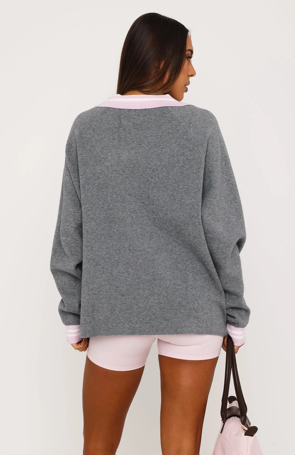 Illyria Knit Sweater Grey/Pink