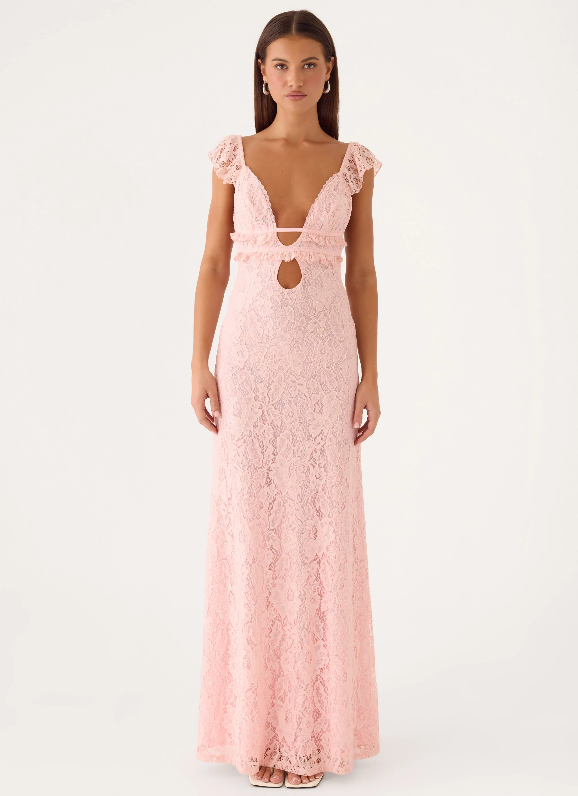 Giulia Lace Maxi Dress - Pink