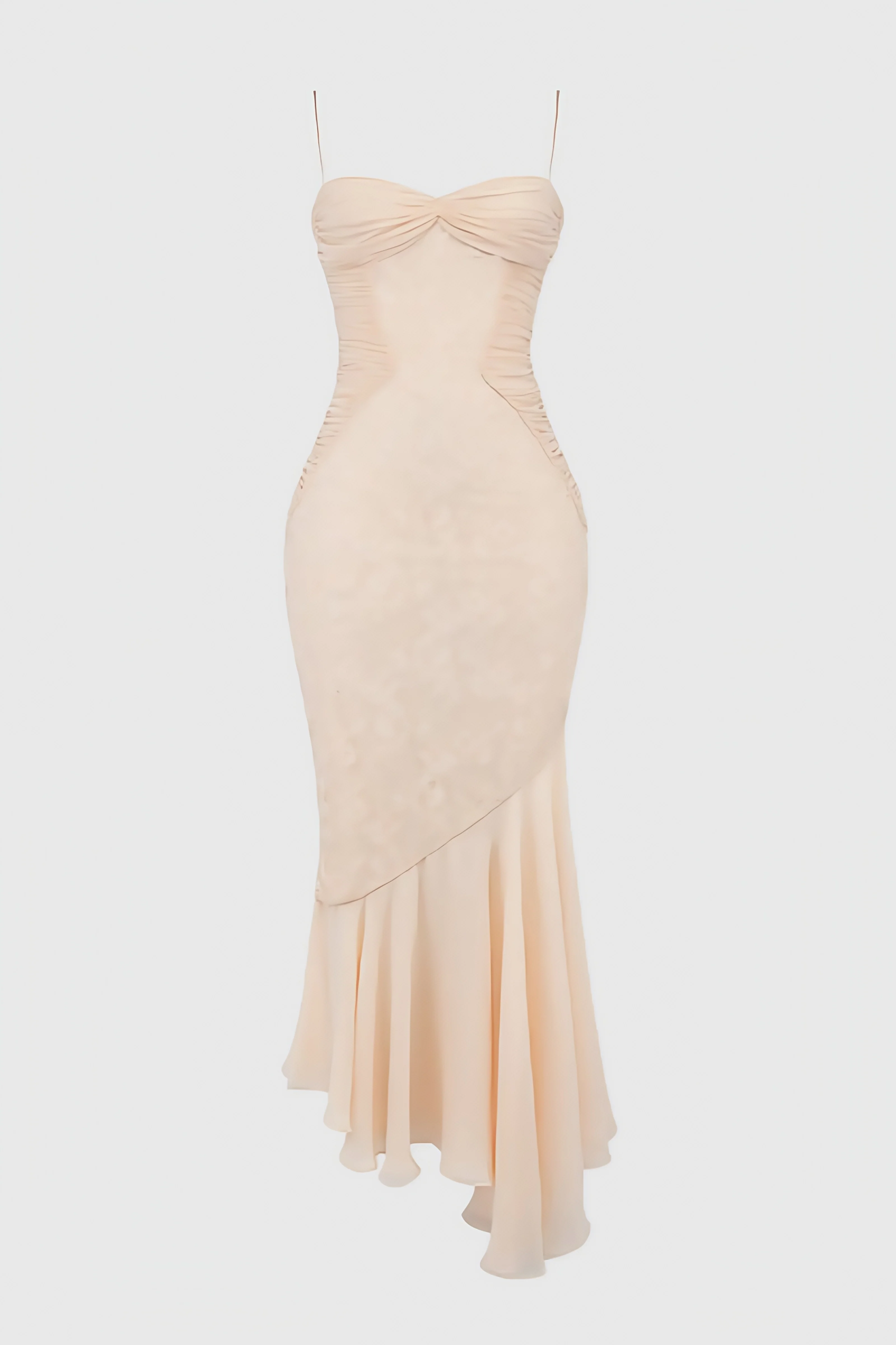 Vaelse Lace Ruffle Halter Maxi Dress
