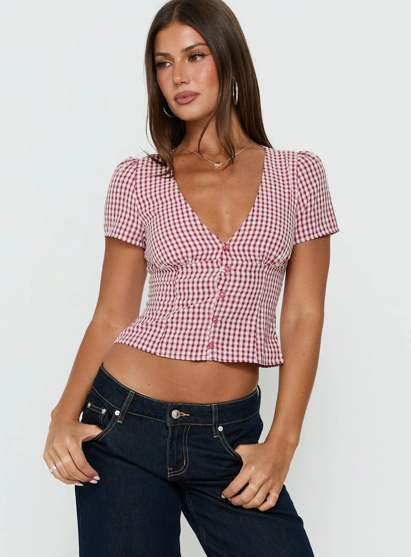Isolda Top Red Gingham
