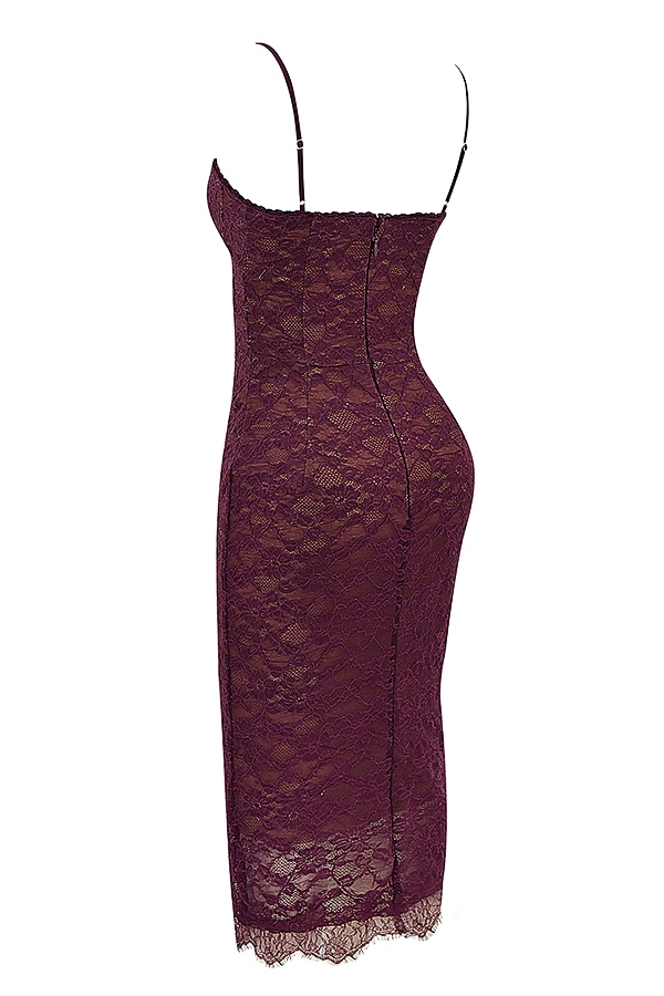 Mulberry Lace Midi Dress