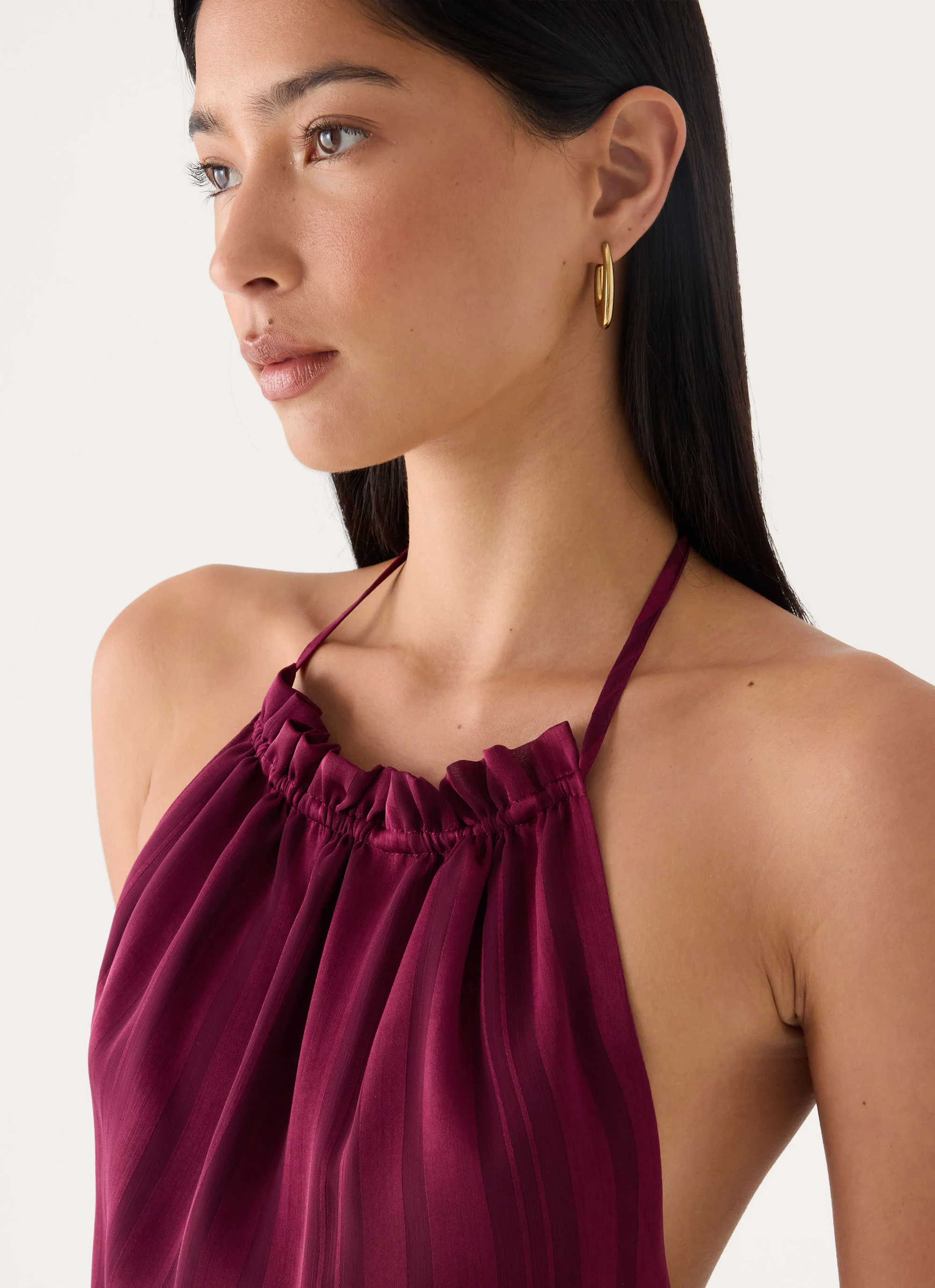 Parade Halter Mini Dress - Plum - luluinthesky