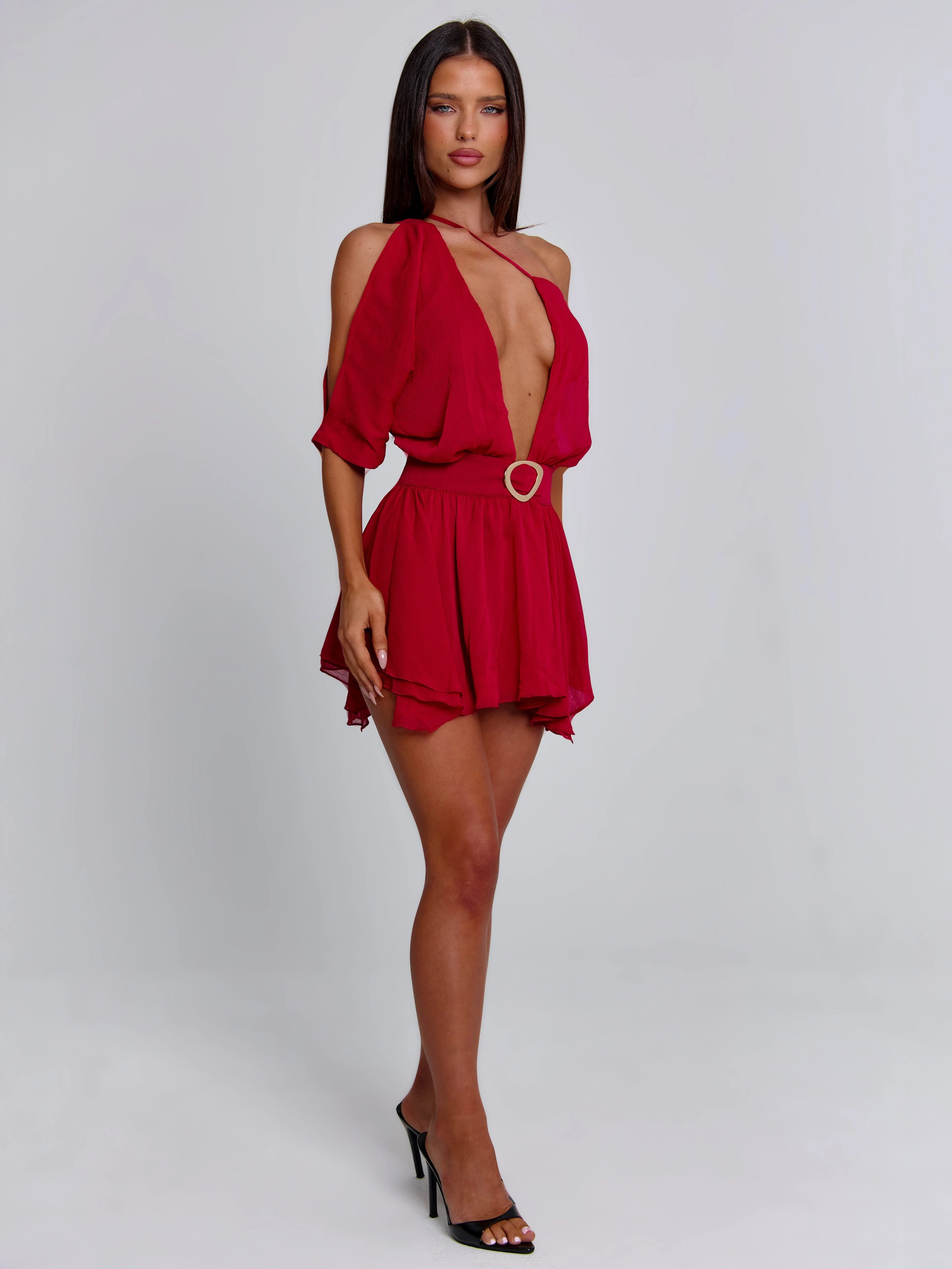Erice-Mini-Dress-Deep-Red - luluinthesky