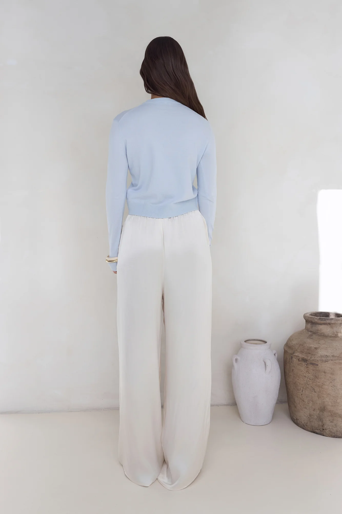 In The Reflection Satin Pants Cream