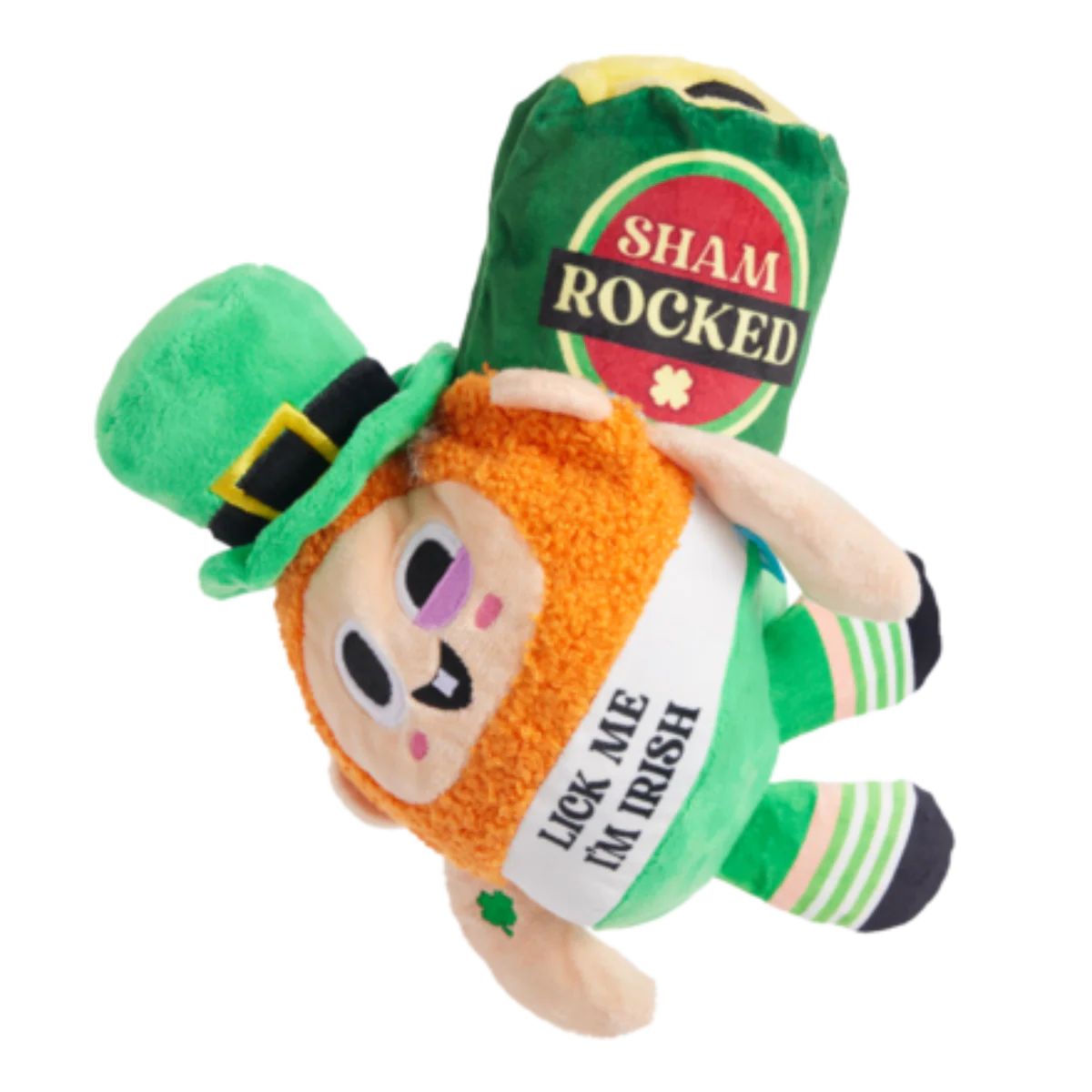 Lick Me Leprechaun Plush 2-in-1 Rip and Reveal + Gnaw Dog Toy